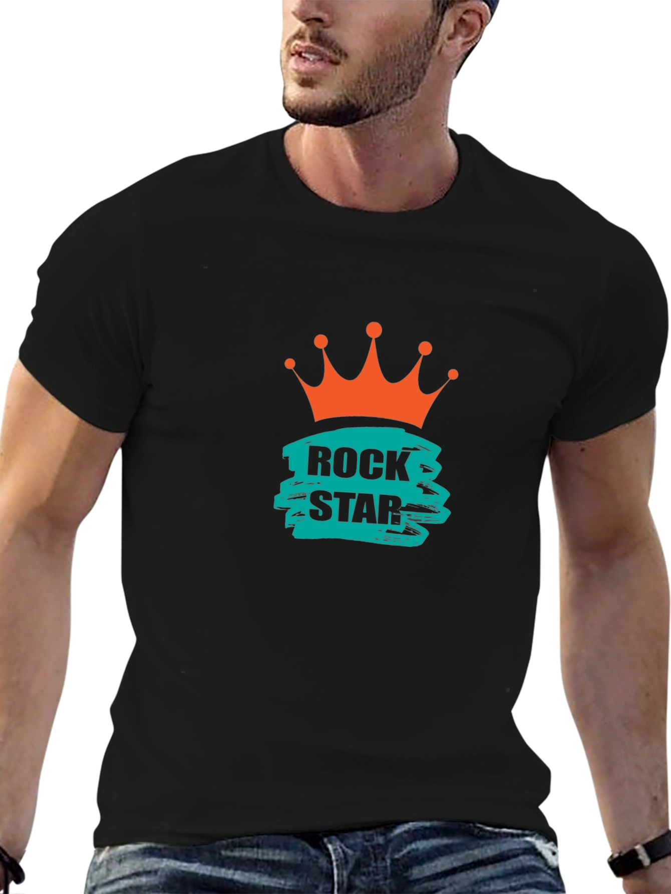 Black Rock Star Crown Graphic Tee - Black view 6