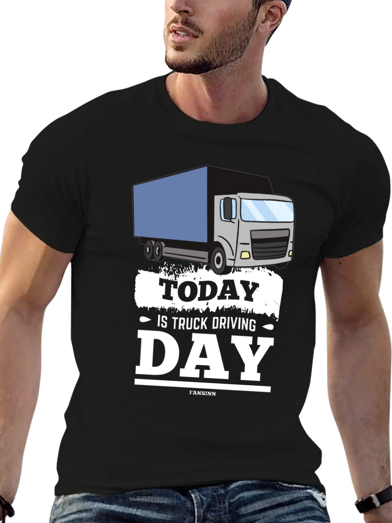Black Today Is Truck Driving Day T-Shirt view 6