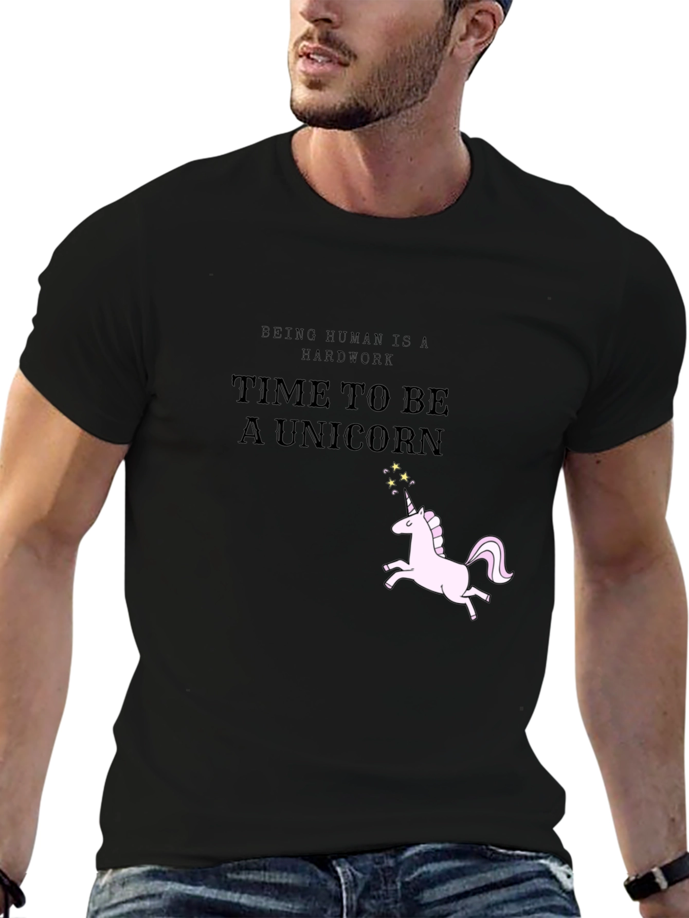 Black Unicorn Graphic Tee - Time to Be a Unicorn view 6