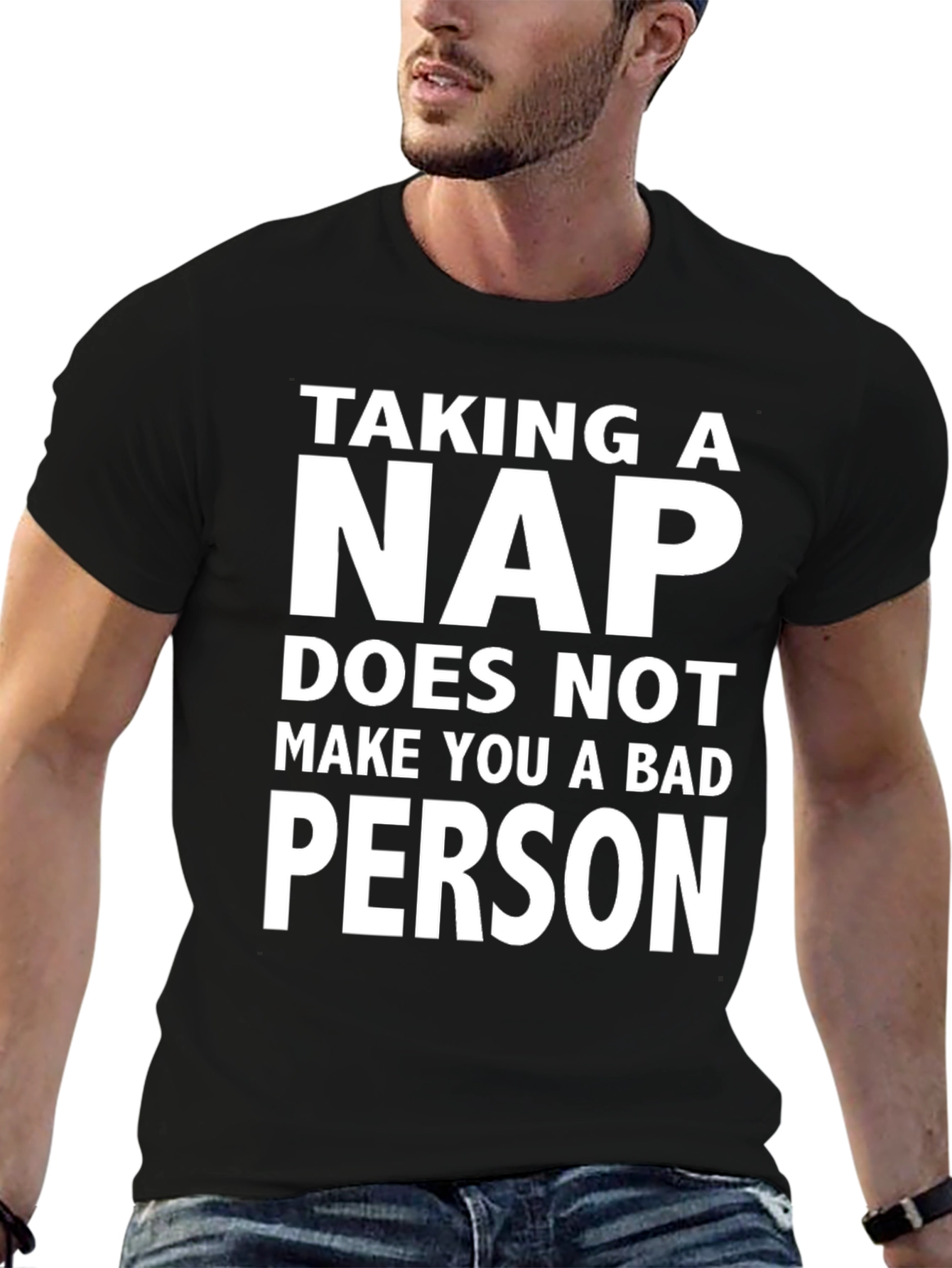 Black Taking A Nap T-Shirt - Funny & Relaxing view 6