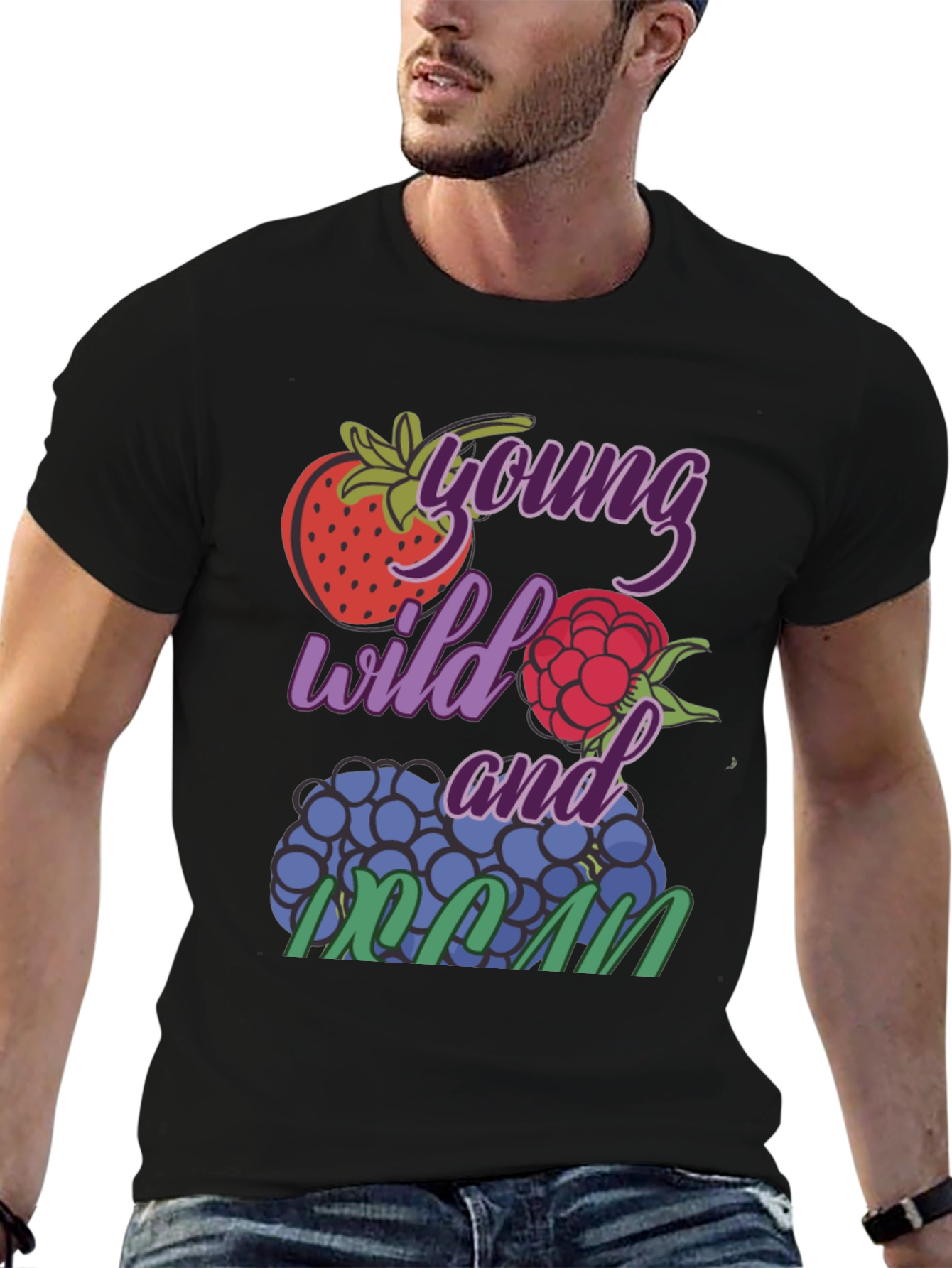Black Young Wild And Cran T-Shirt view 6