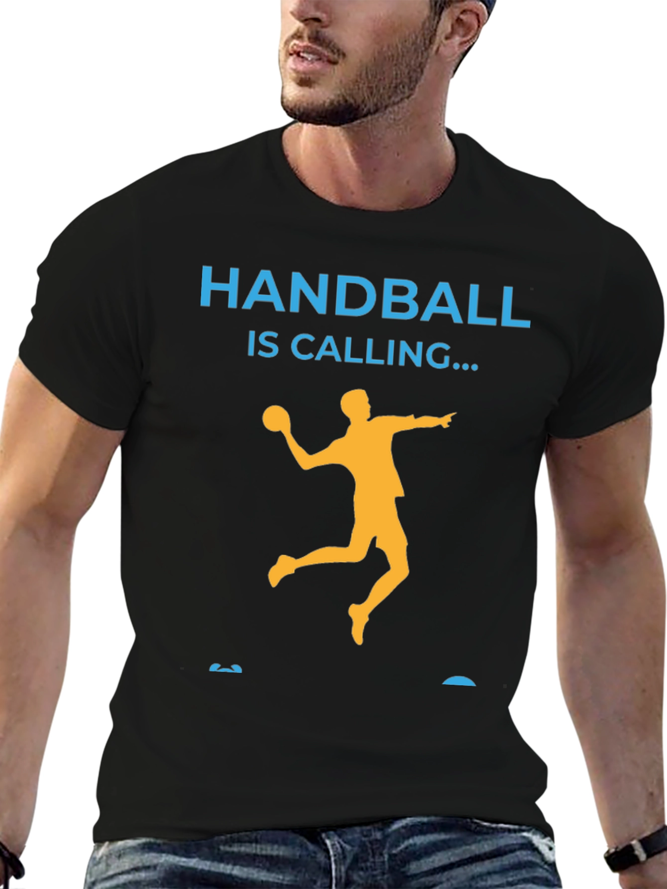Black Handball Is Calling T-Shirt view 6