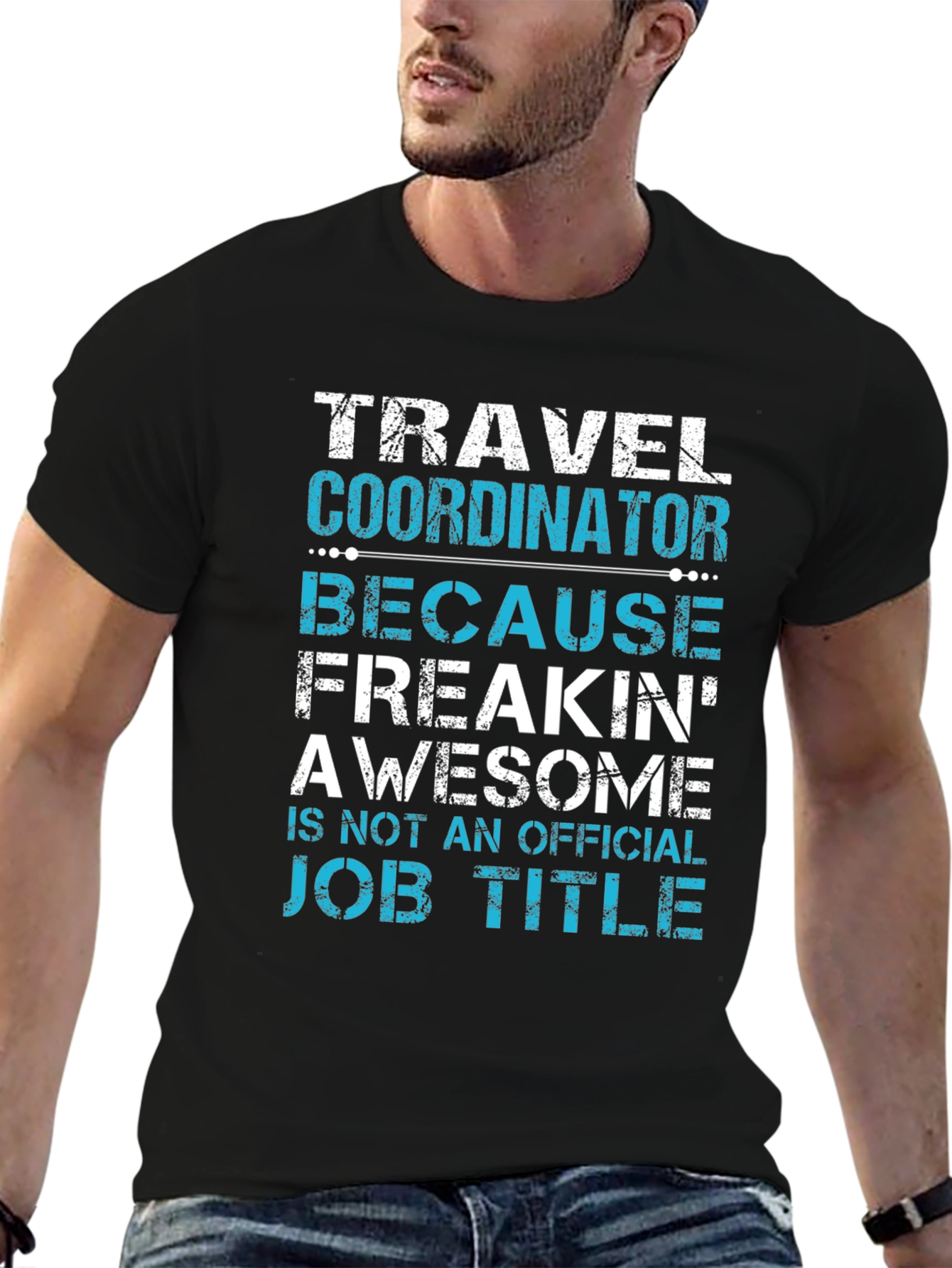 Black Travel Coordinator Funny Job Title Graphic Tee view 6