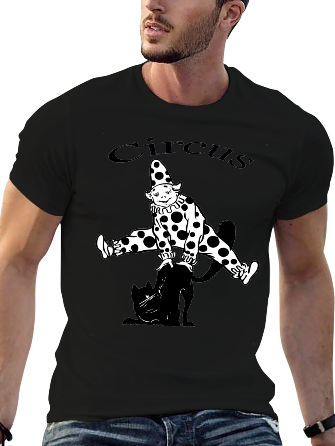 Black Circus Clown Black T-Shirt view 6