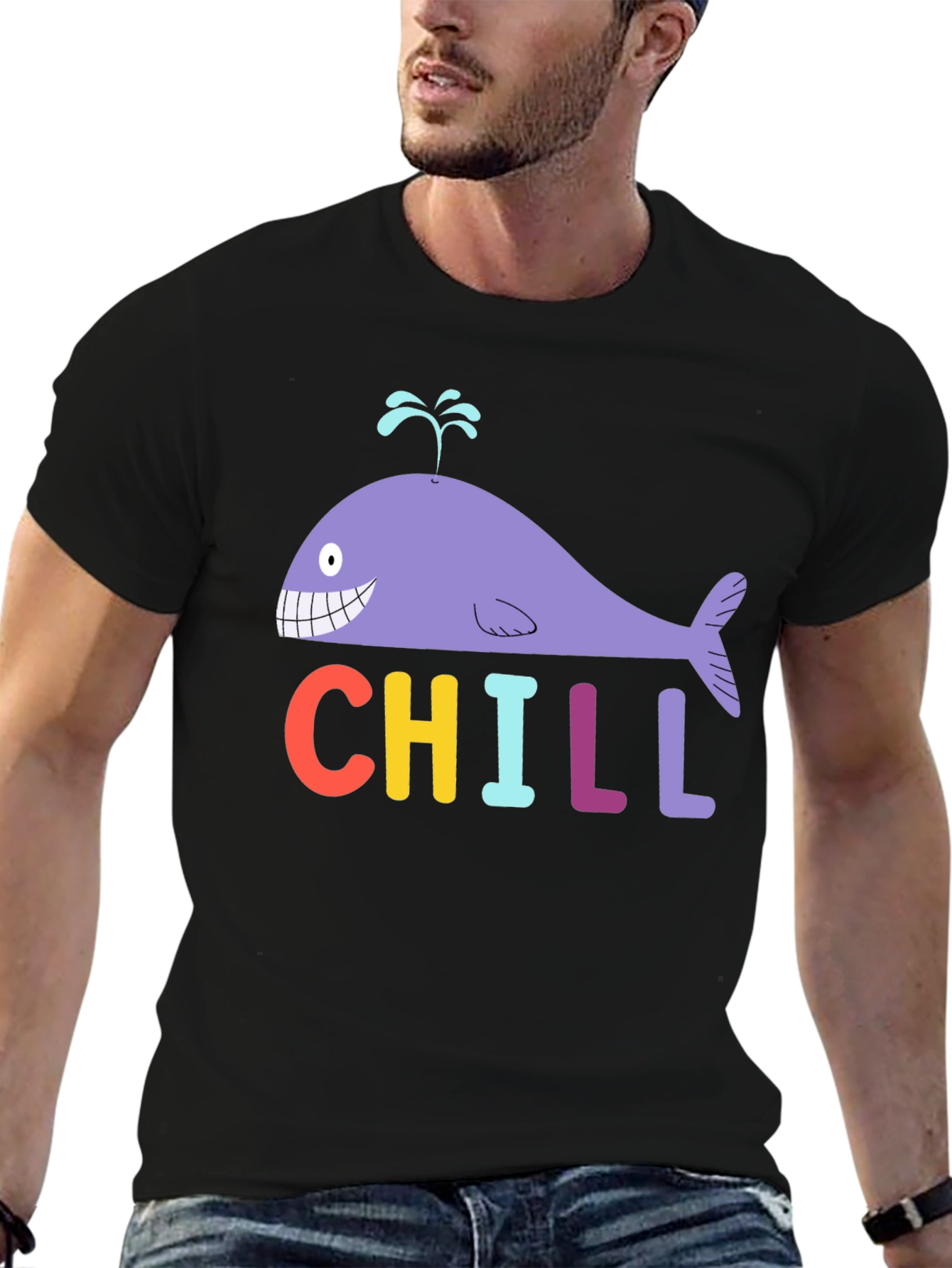 Black Chill Whale Graphic Tee - Unisex view 6