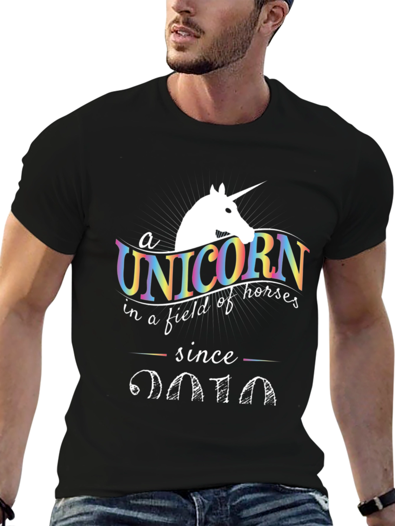 Black Unicorn Since 2010 T-Shirt view 6