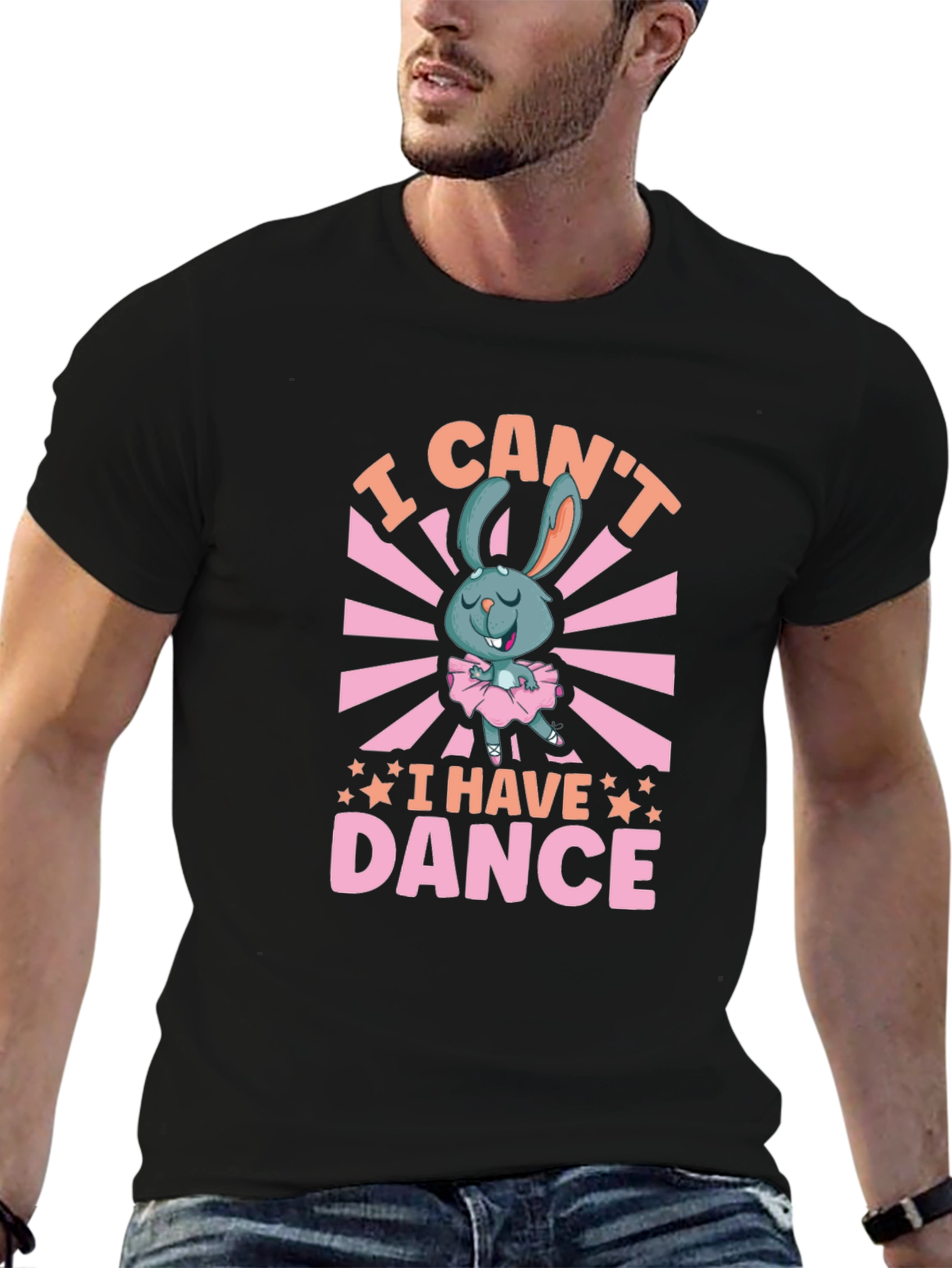 Black I Can't I Have Dance Graphic Tee - Unisex view 6