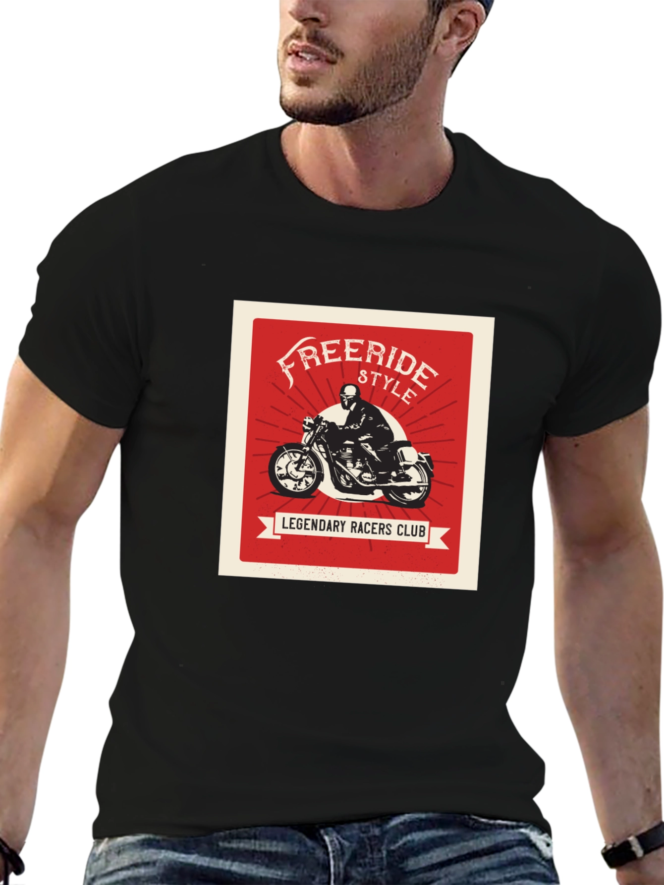 Black Freeride Style Legendary Racers Club Black T-Shirt view 6