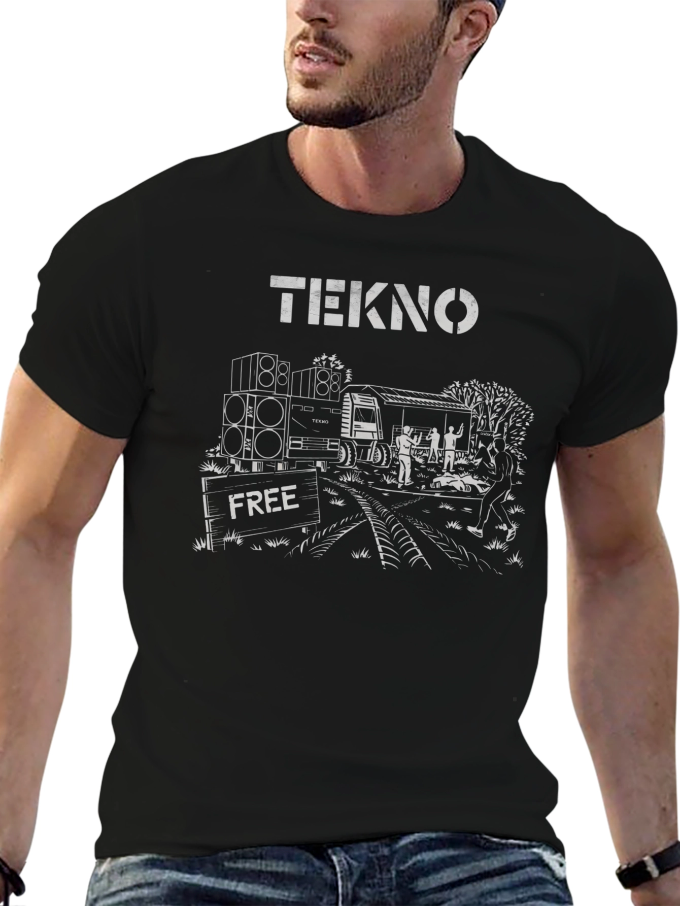Black Tekno Free Party T-Shirt - Black view 6