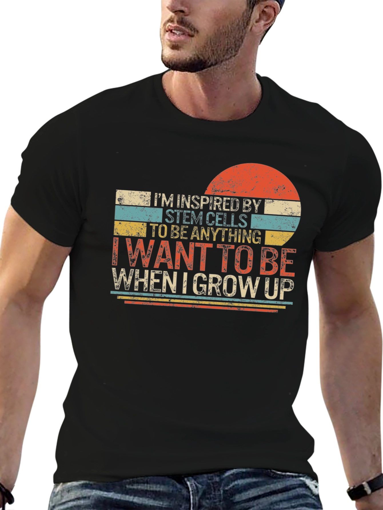 Black Stem Cells Inspired T-Shirt: Retro Science Tee view 6