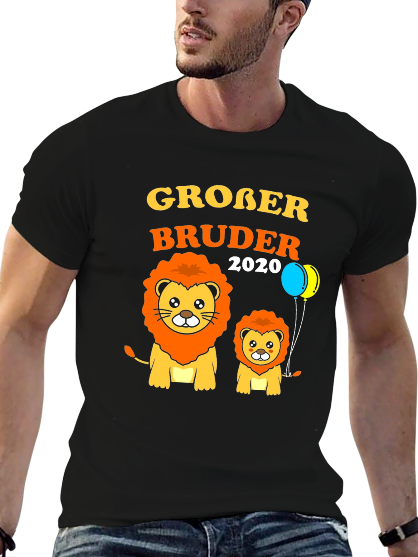 Black Großer Bruder 2020 Lion Graphic Tee view 6