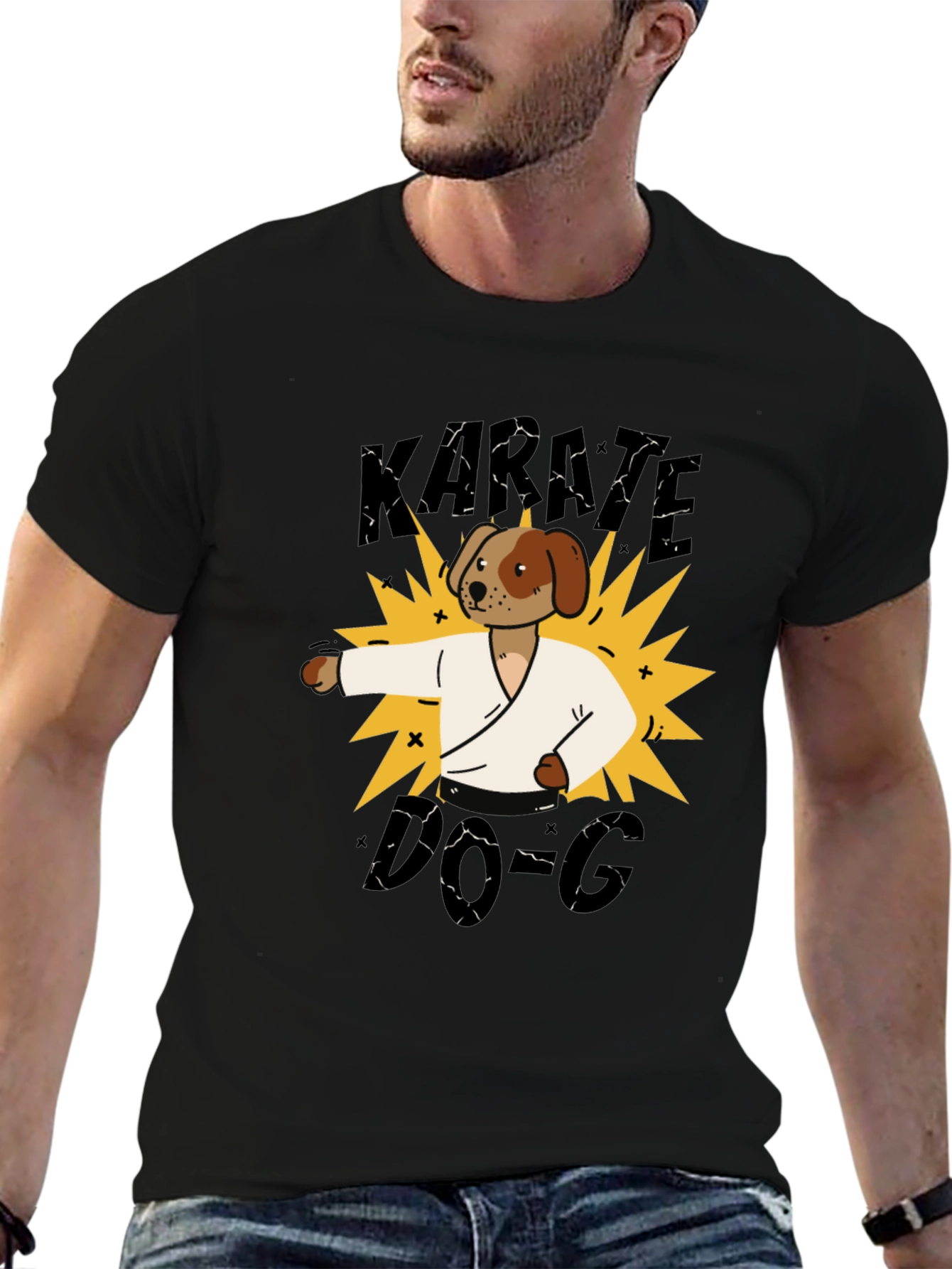 Black Karate Dog T-Shirt - Martial Arts Fun! view 6