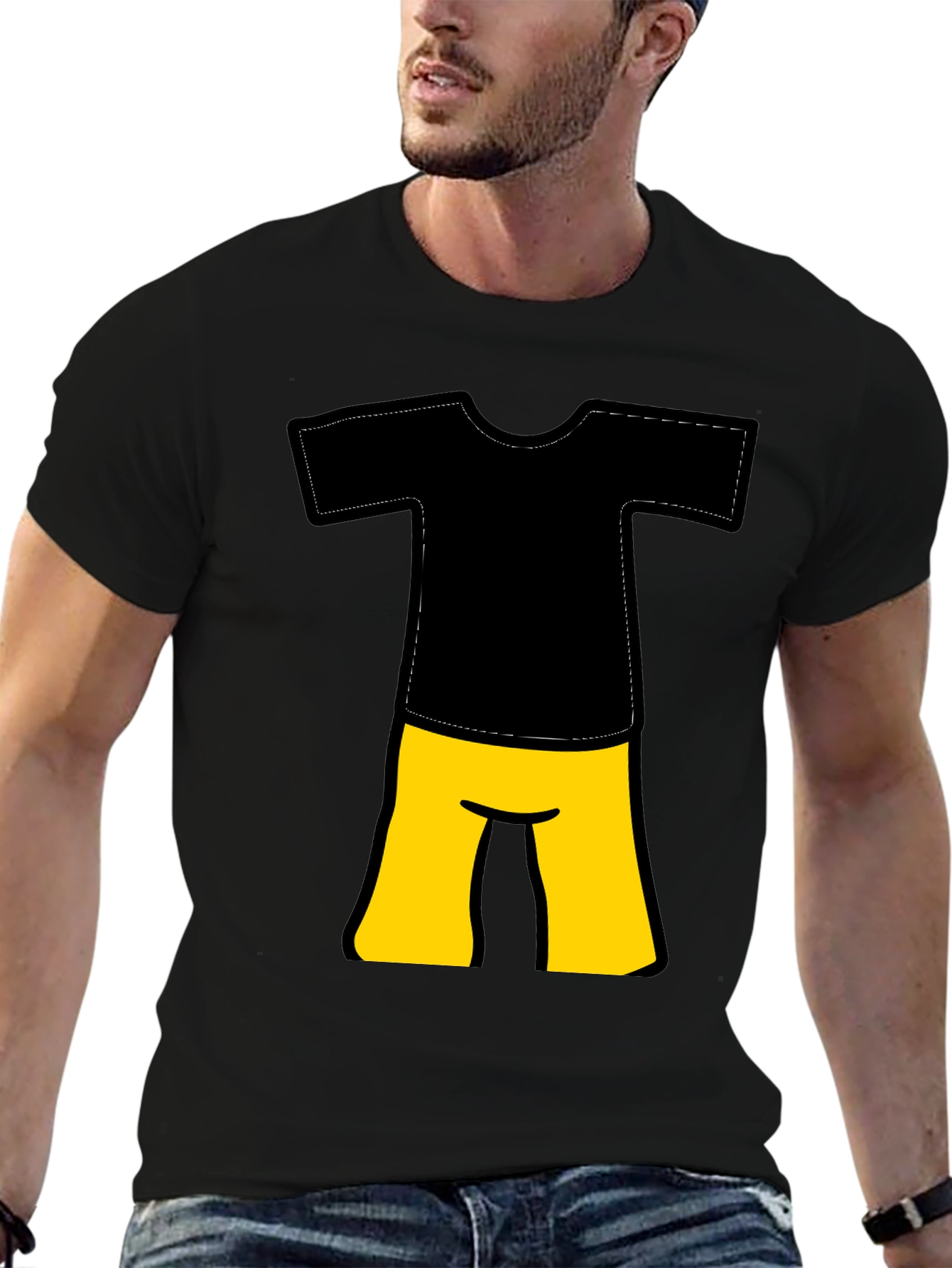 Black Black Cartoon Outfit T-Shirt view 6