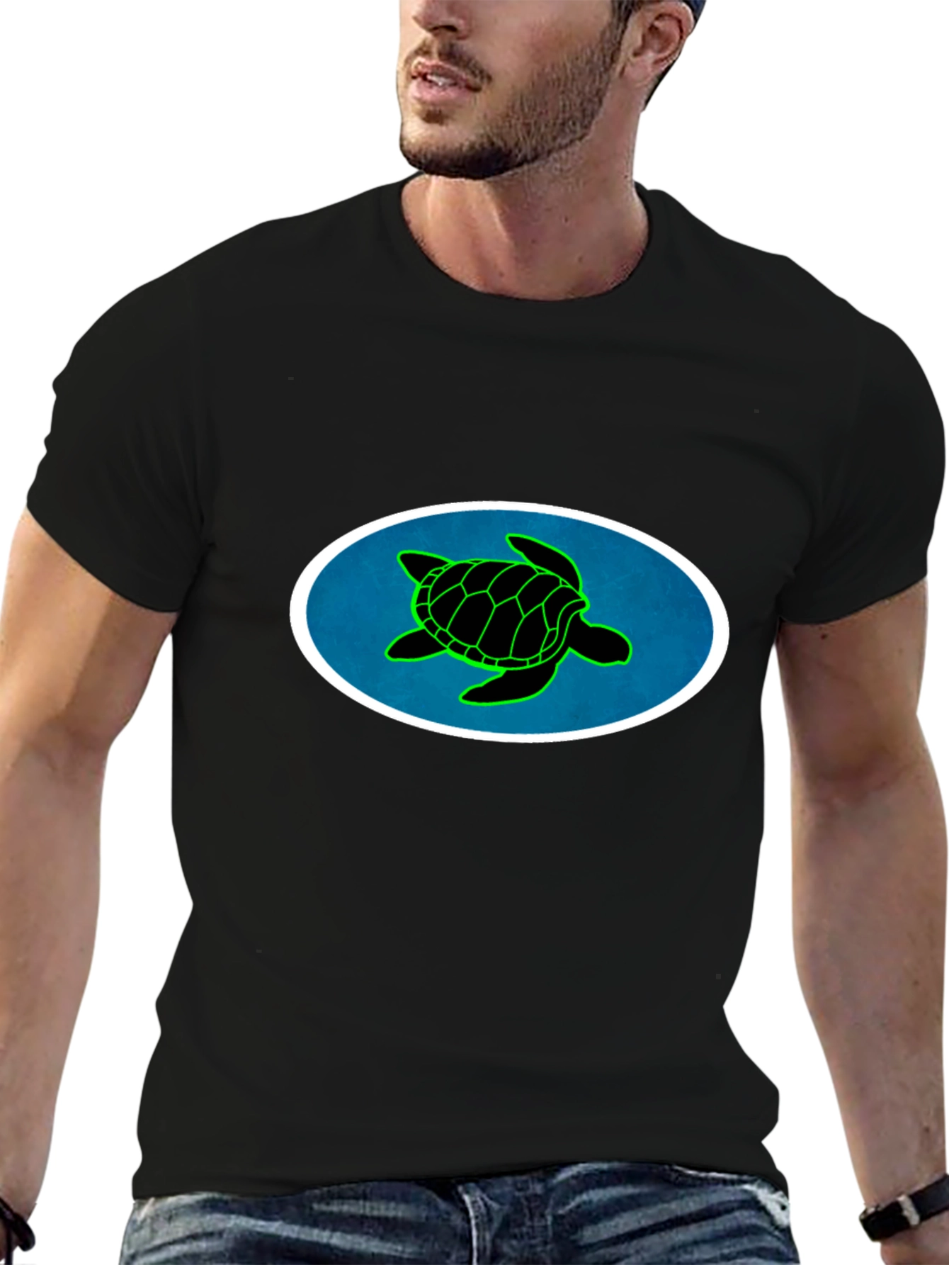 Black Turtle Graphic Tee - Black Cotton Blend view 6
