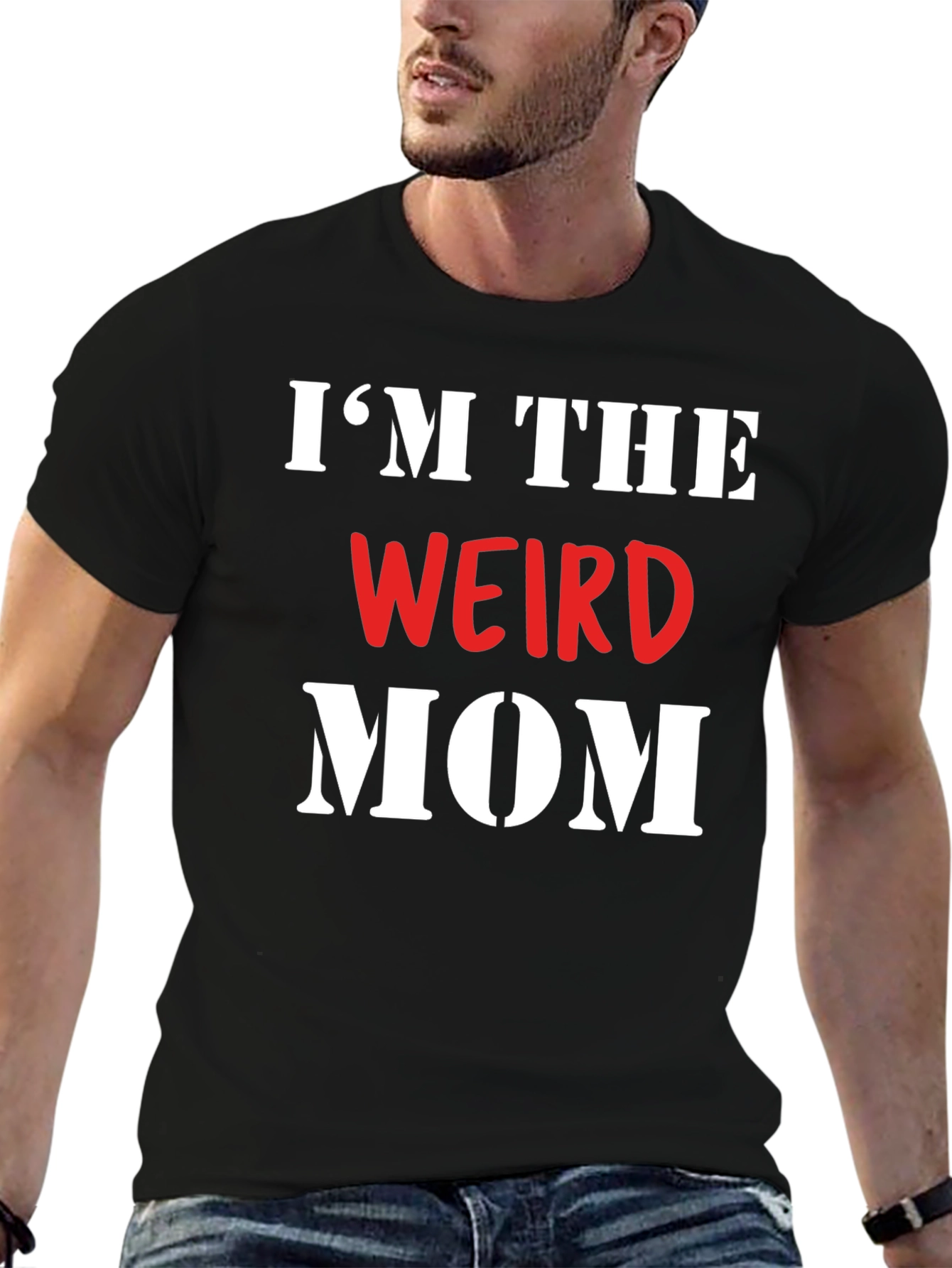 Black I'm The Weird Mom T-Shirt view 6