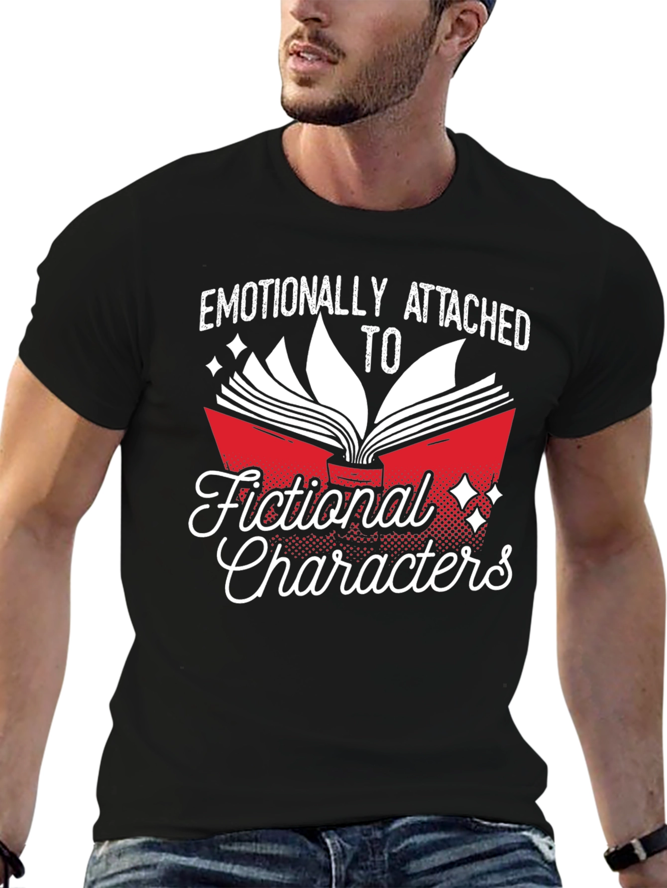 Black Emotionally Attached Fictional Characters T-Shirt view 6