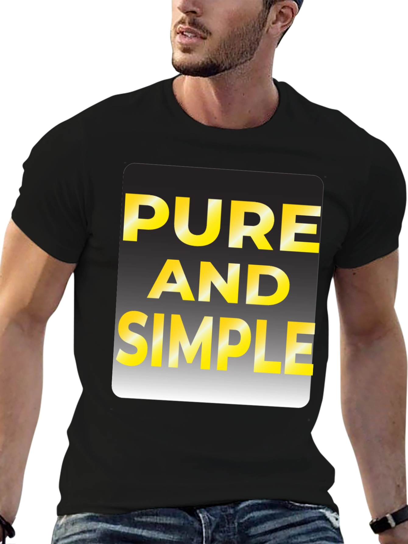 Black Pure and Simple Black Graphic T-Shirt view 6