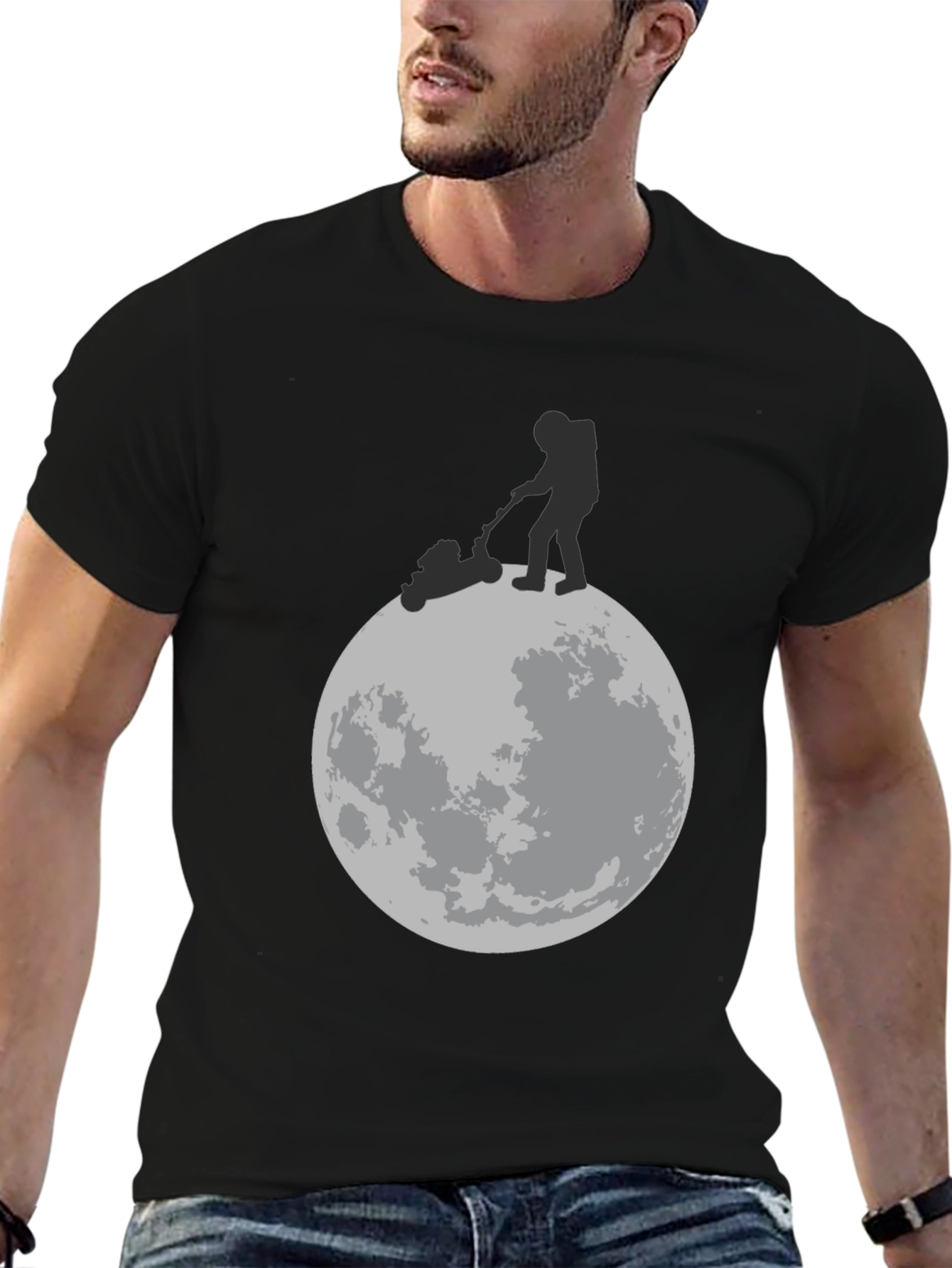 Black Moon Mowing Graphic T-Shirt view 6