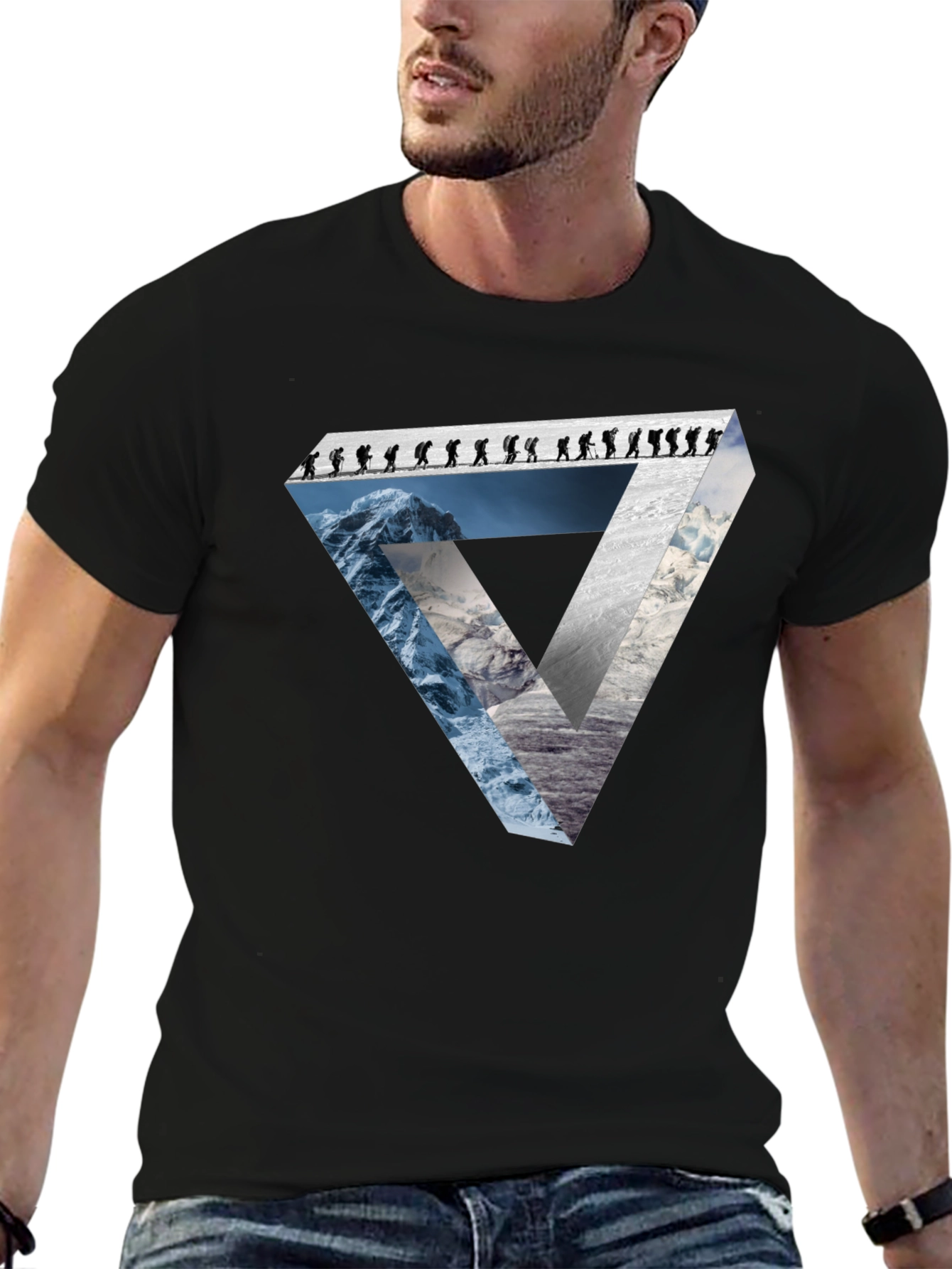 Black Mountain Climber Triangle Graphic Tee view 6