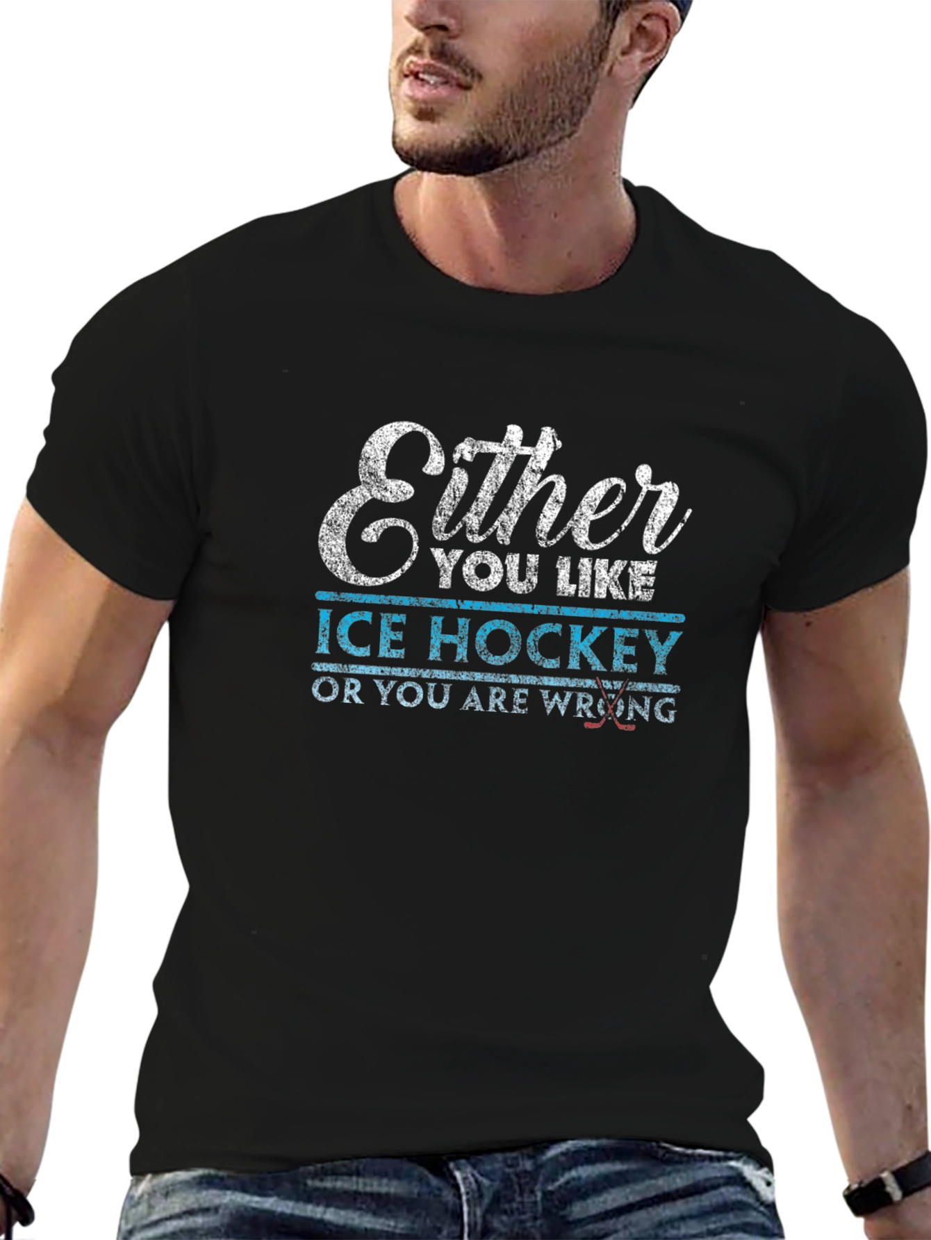 Black Ice Hockey T-Shirt - Either You Like It Or You're Wrong view 6