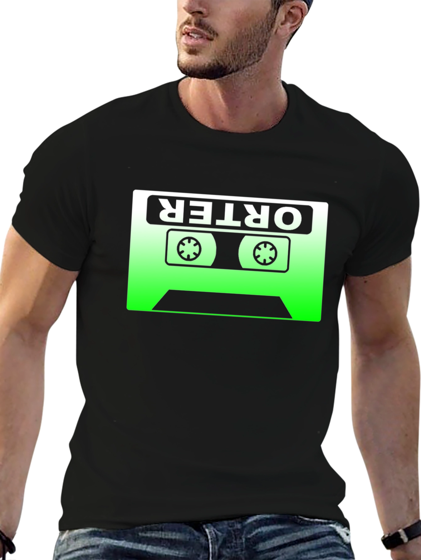 Black Retro Cassette Tape T-Shirt - Vintage Music Lover Tee view 6