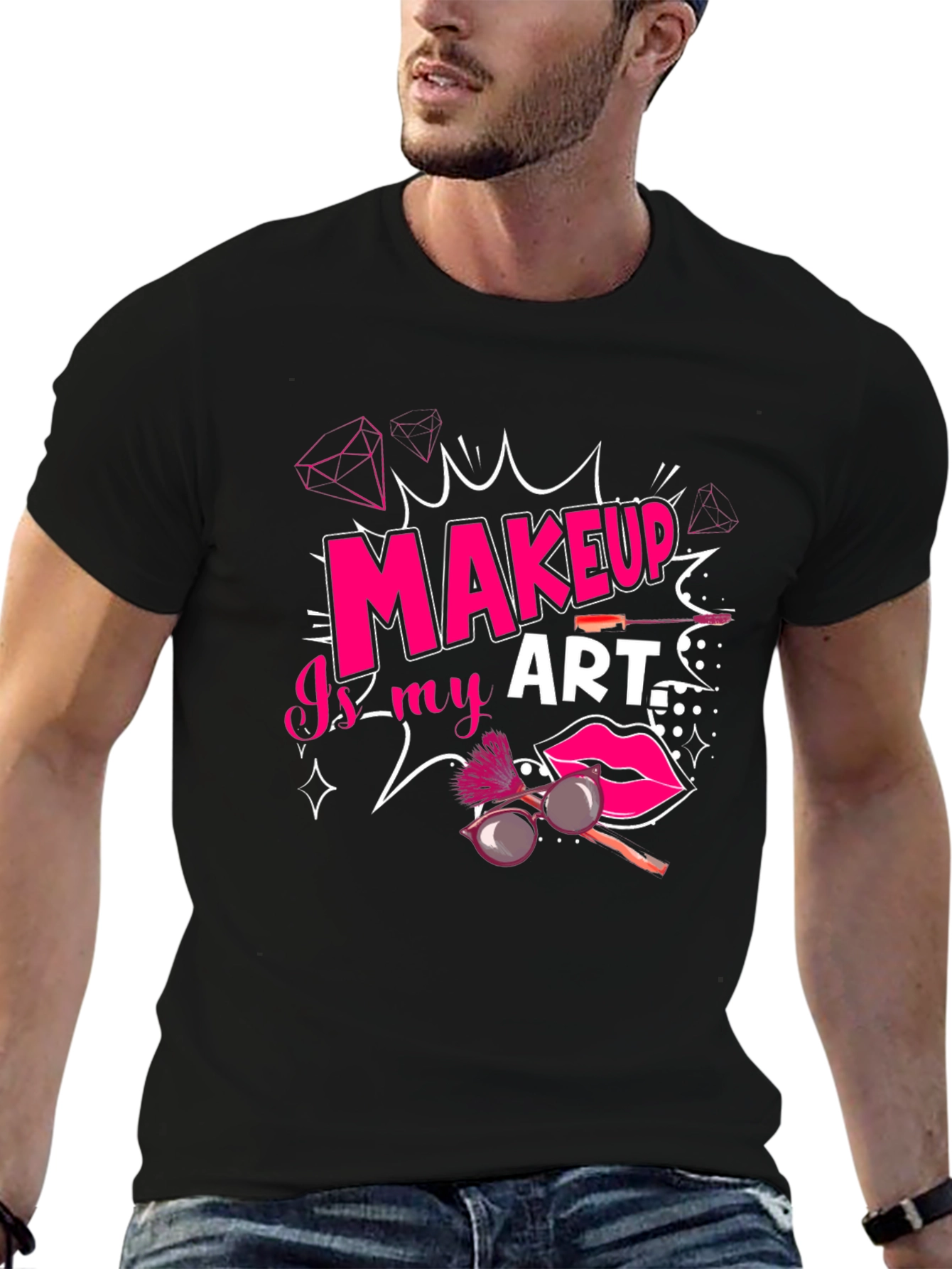 Black Makeup is My Art T-Shirt - Black view 6