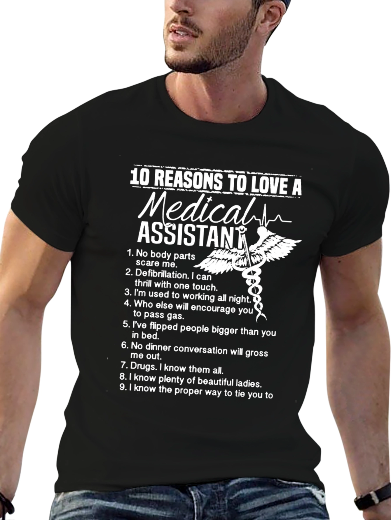 Black Medical Assistant Reasons To Love Black T-Shirt view 6