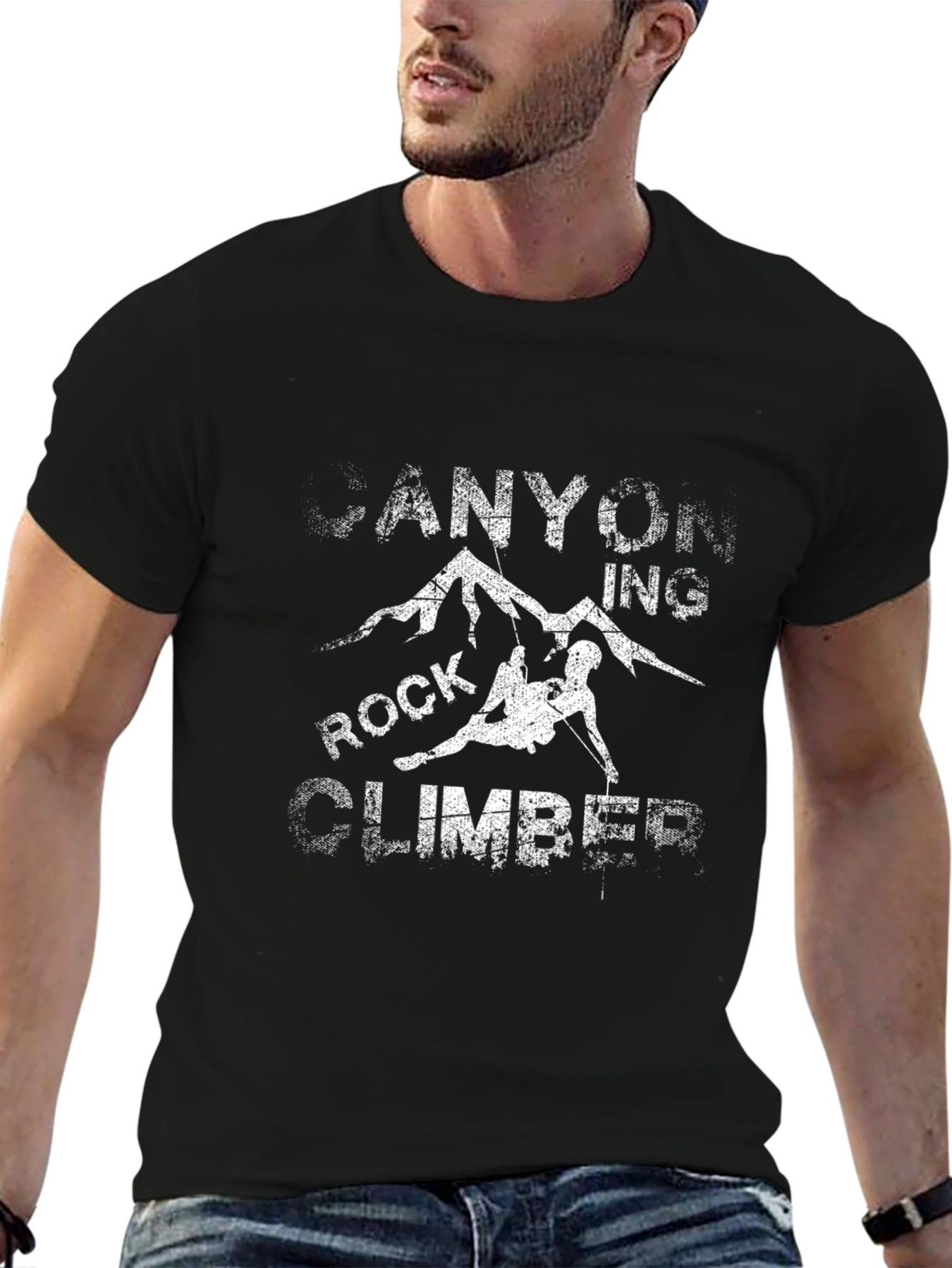 Black Rock Climbing Canyon T-Shirt Black Cotton Casual view 6