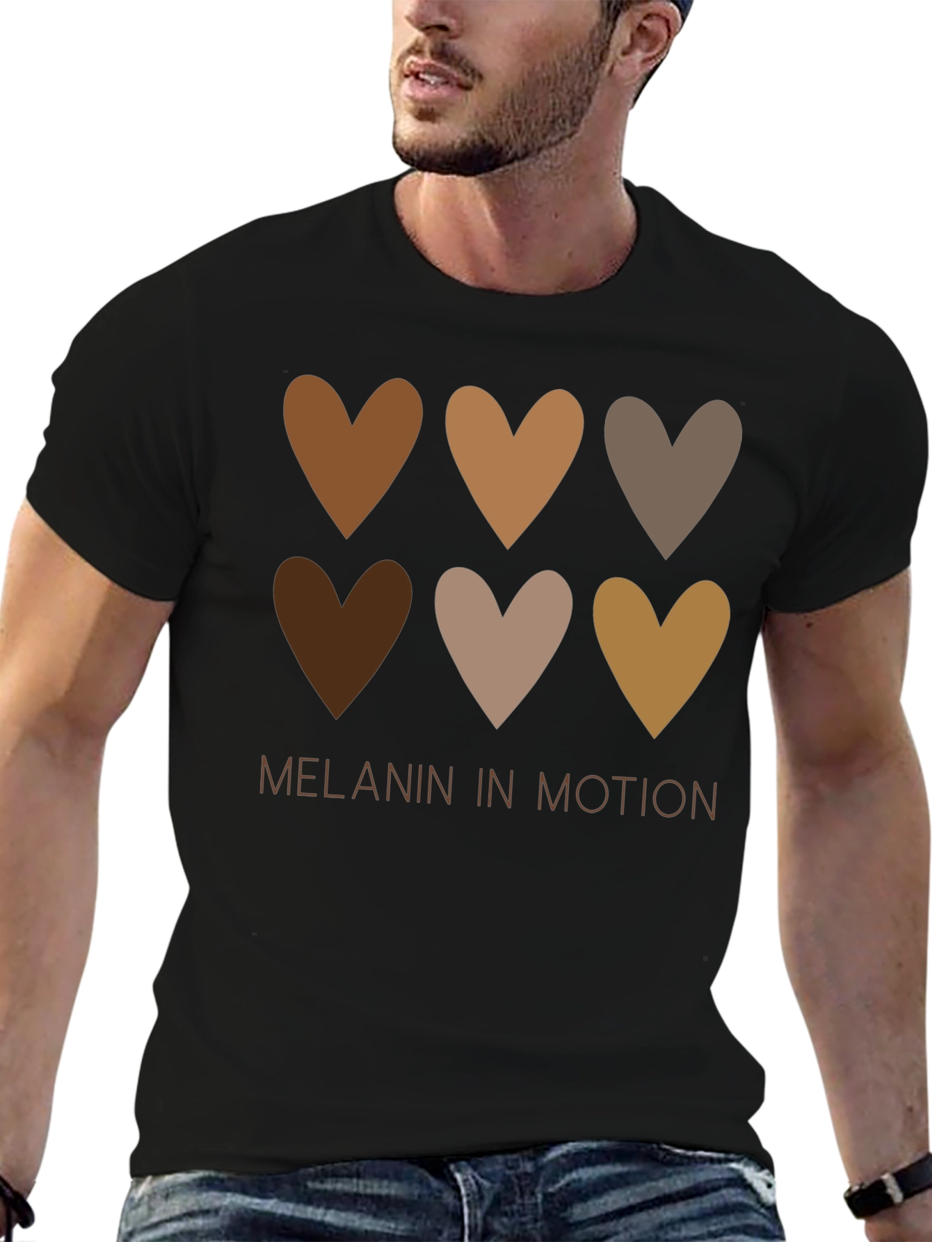 Black Melanin in Motion Graphic Tee - Black view 6