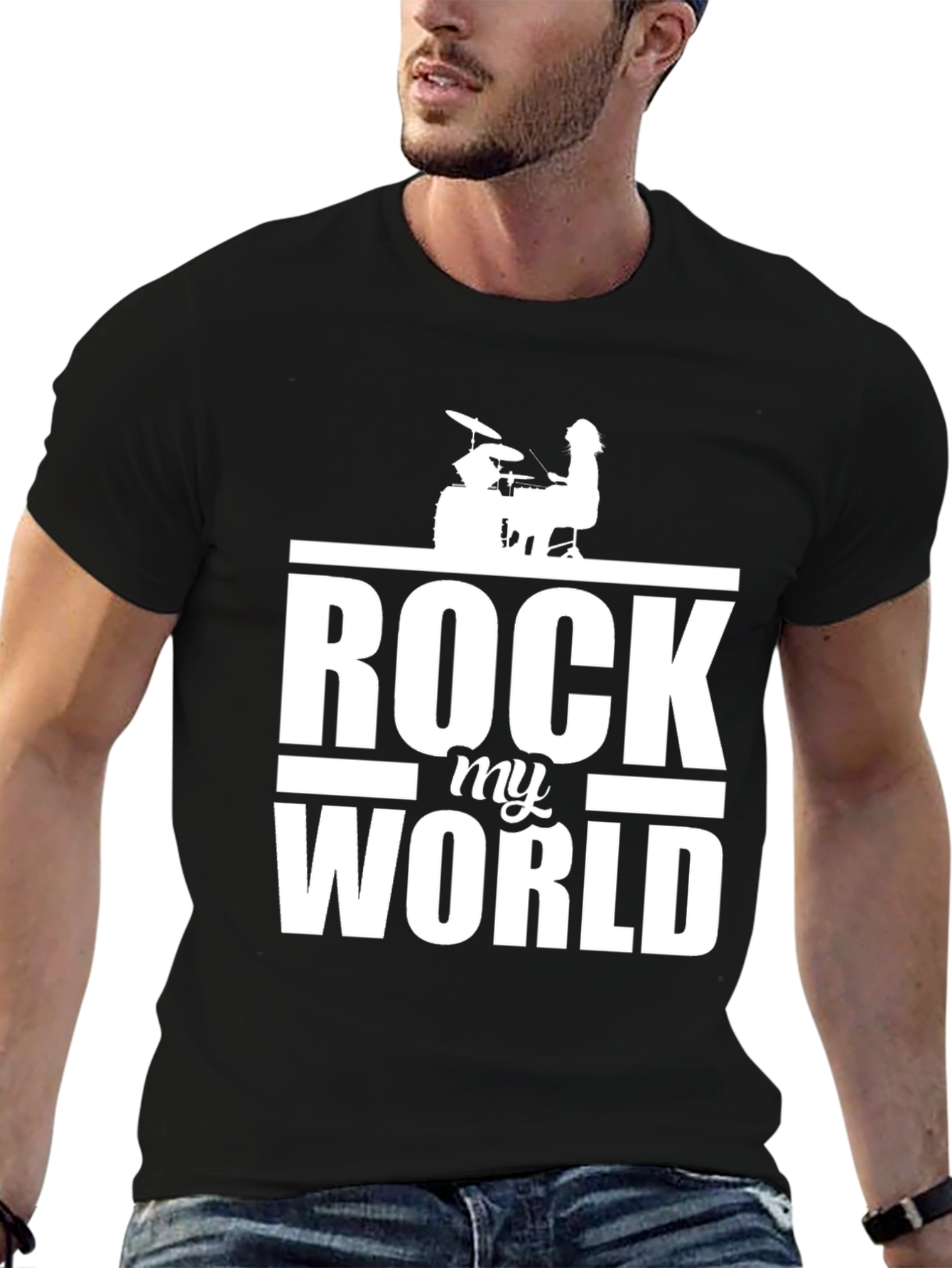 Black Rock My World Graphic Tee - Music Lover T-Shirt view 6