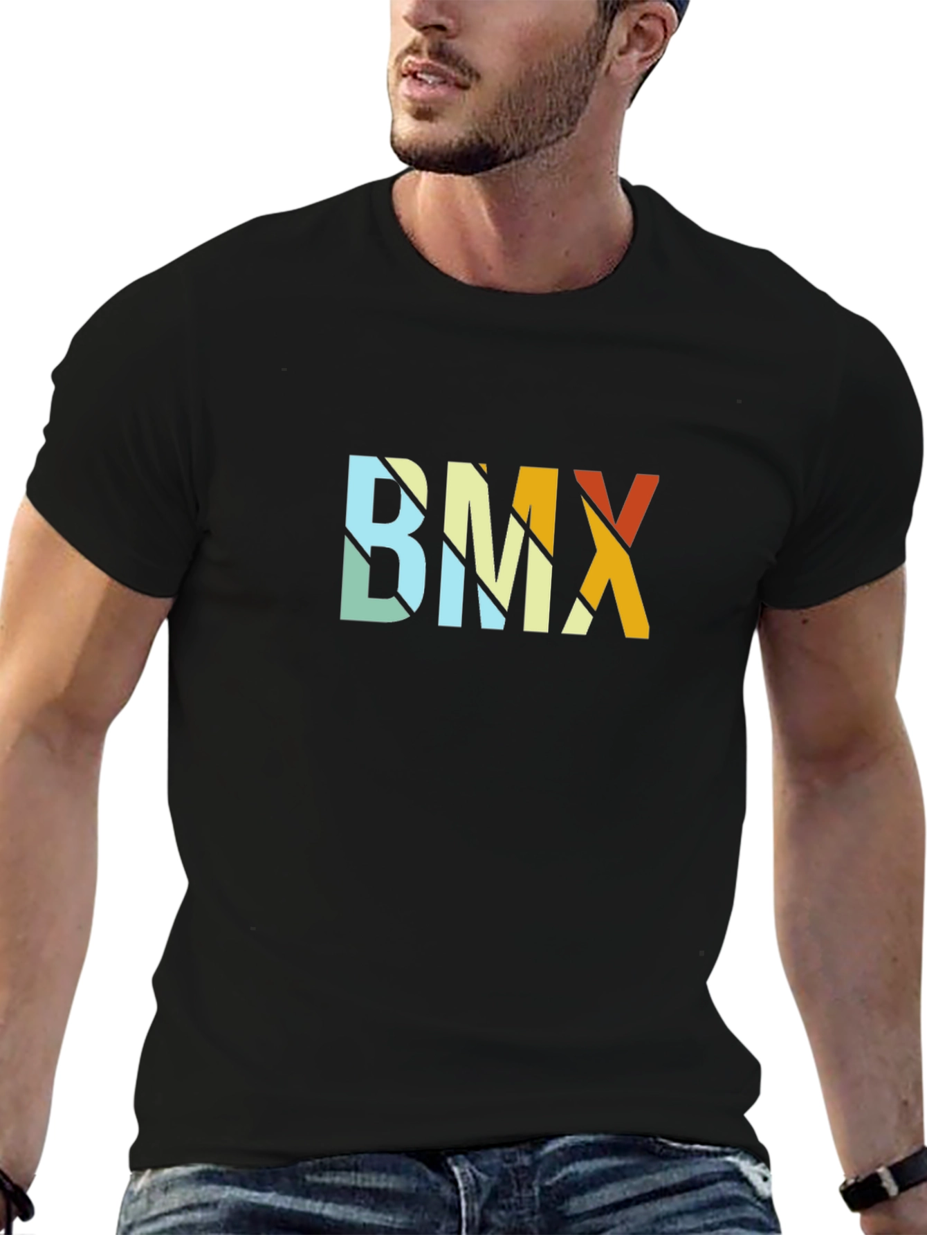 Black BMX Retro Style Graphic Tee - Classic Design view 6