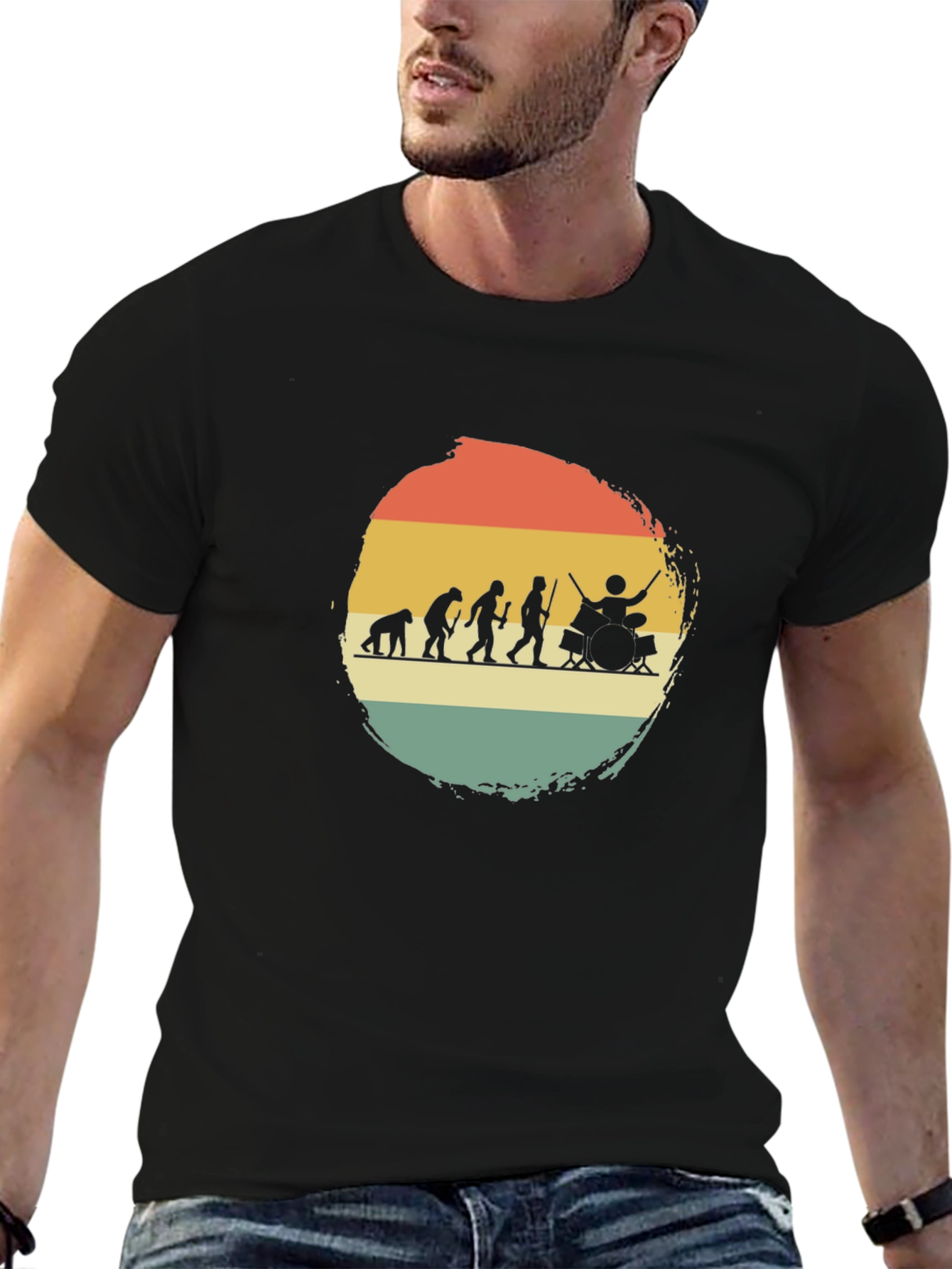 Black Drummer Evolution Black T-Shirt view 6