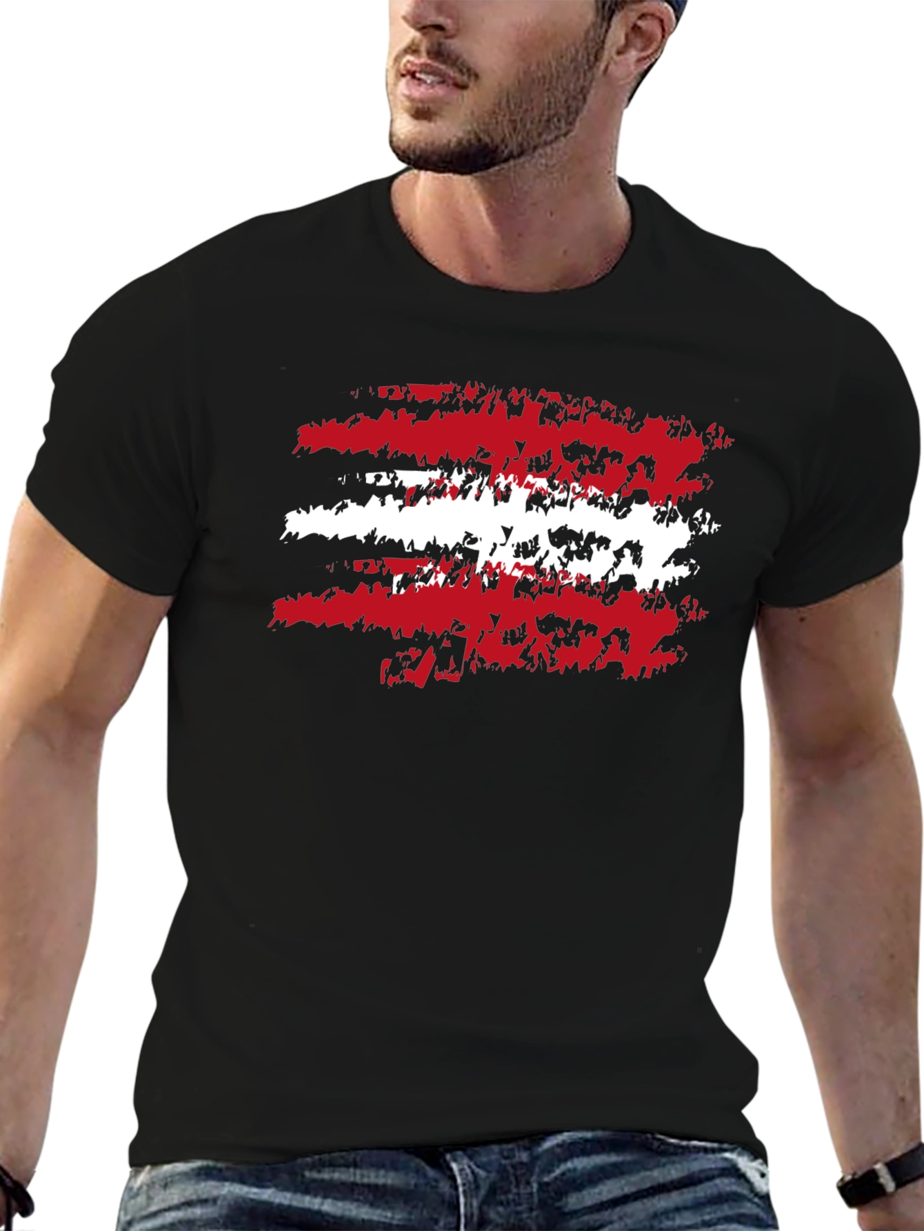 Distressed Austria Flag Graphic T-Shirt - 6
