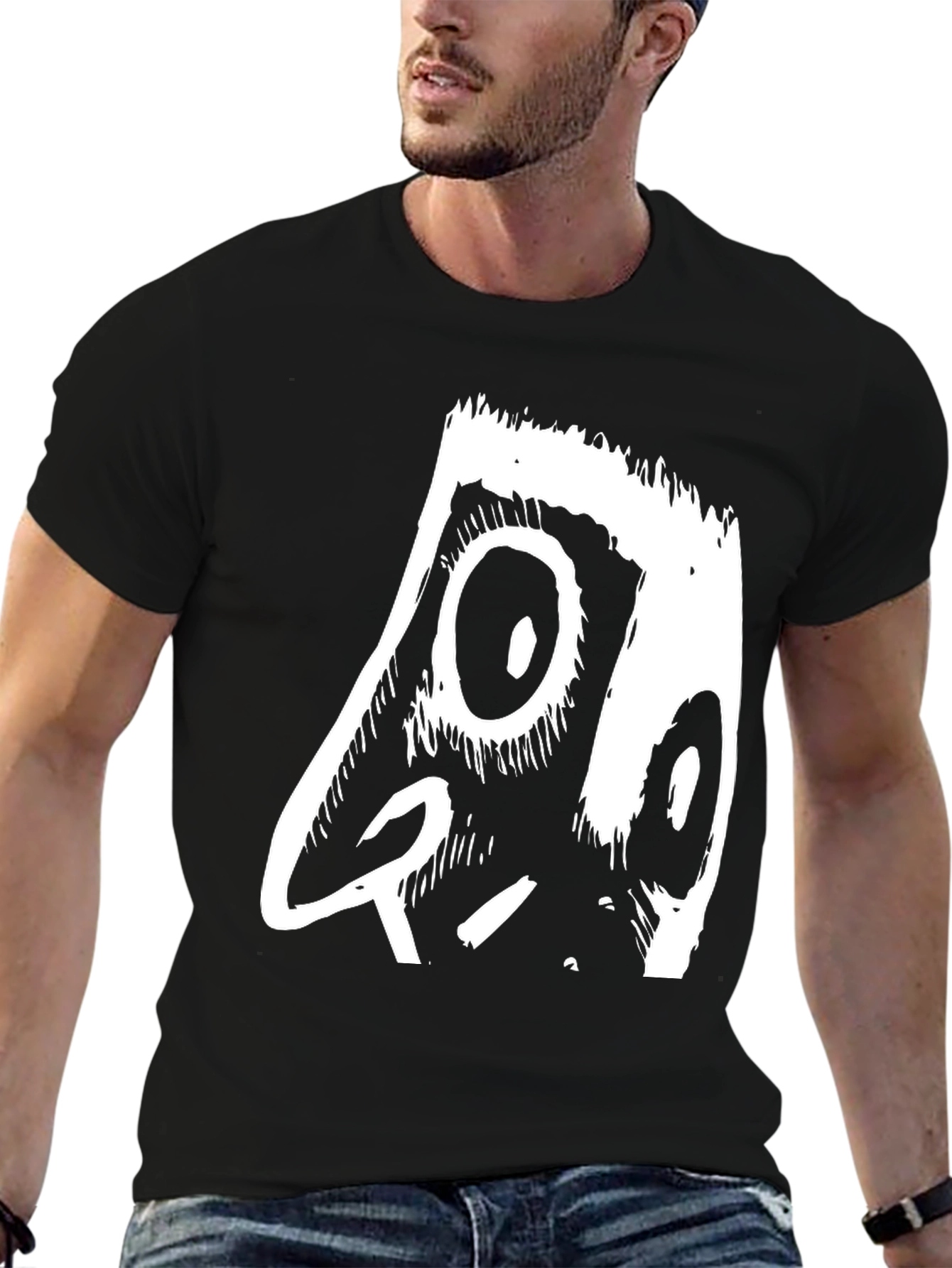 Black Abstract Graphic Print Black T-Shirt view 6