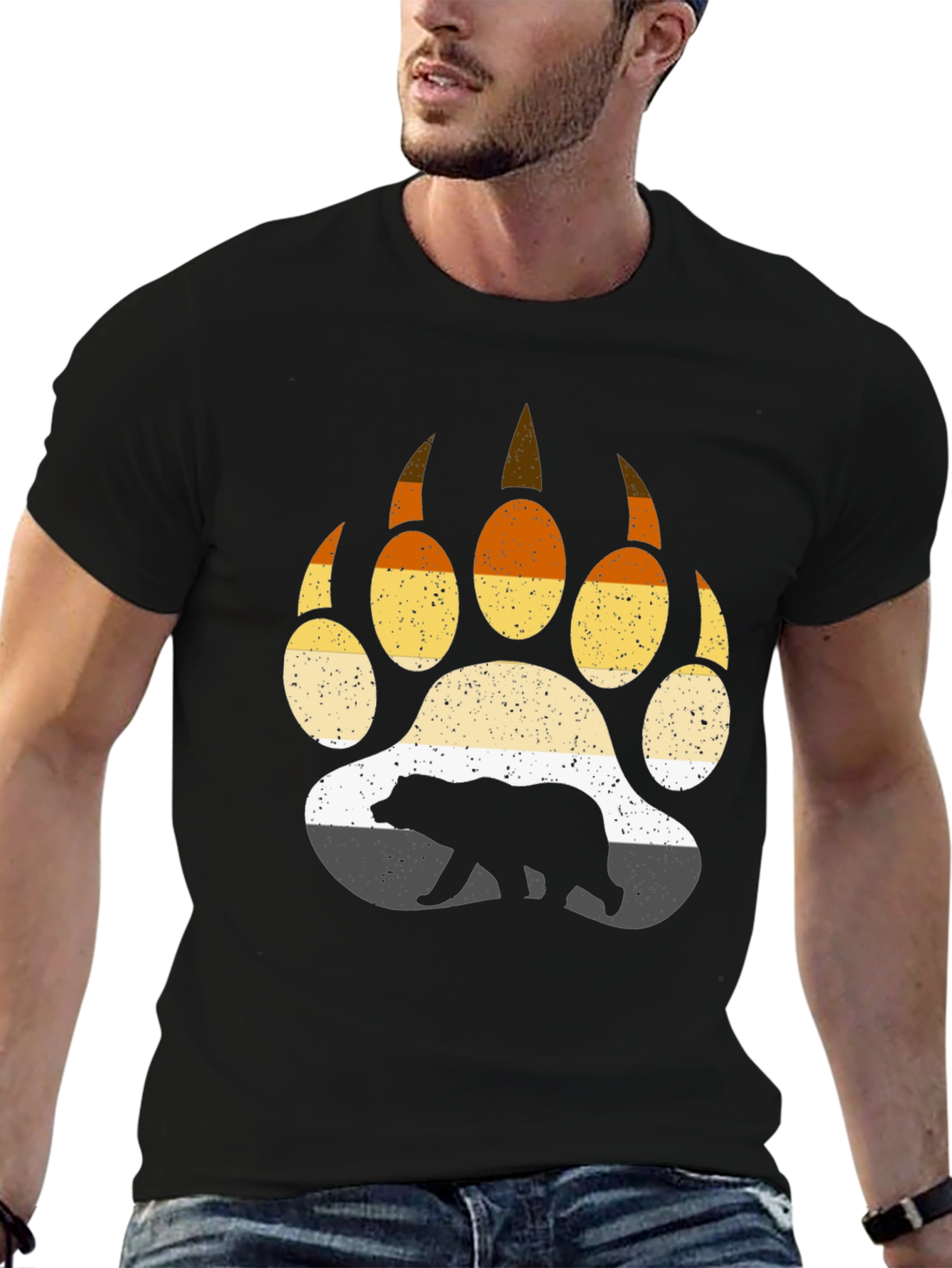 Black Bear Pride Paw Print T-Shirt view 6