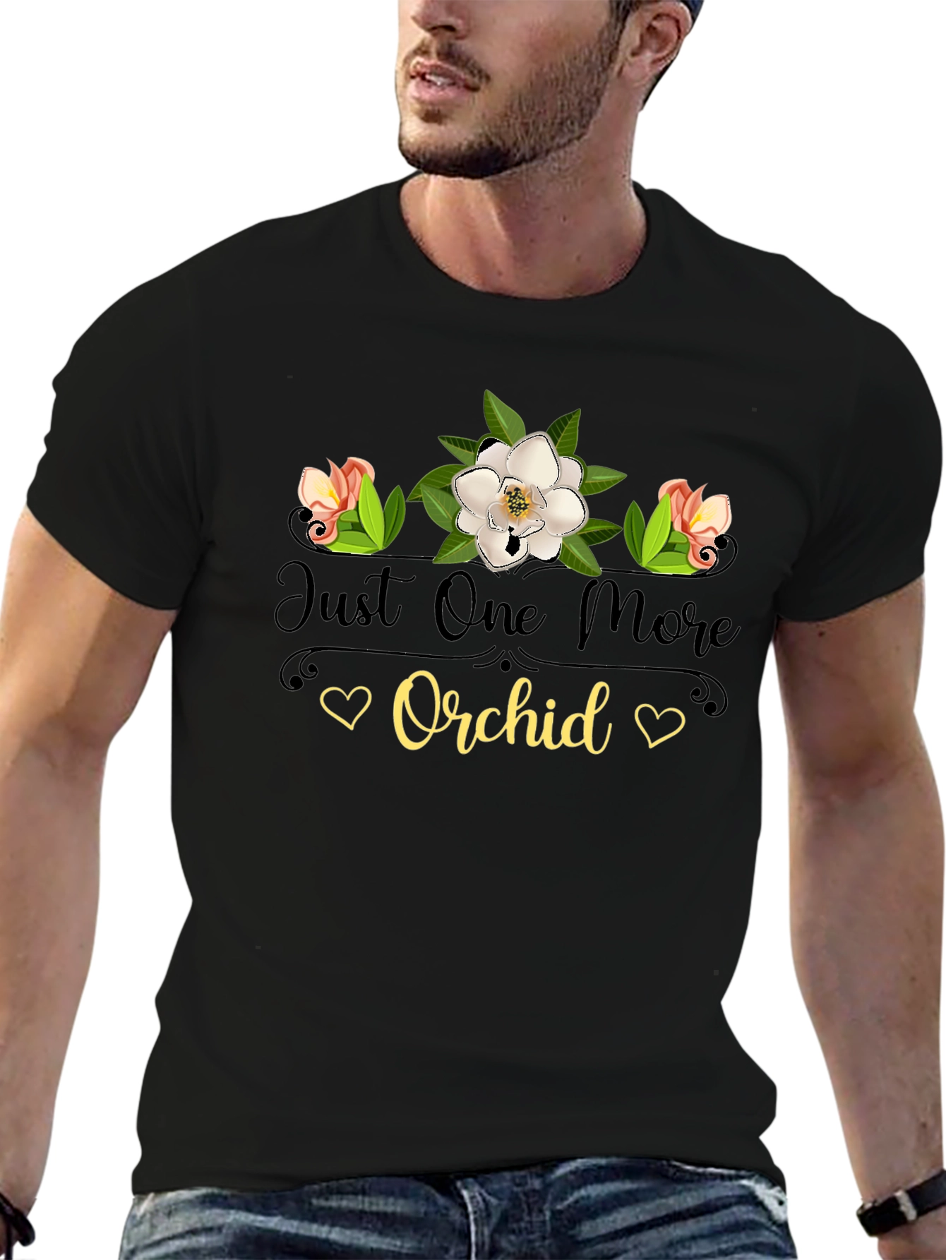 Black Just One More Orchid Black T-Shirt view 6