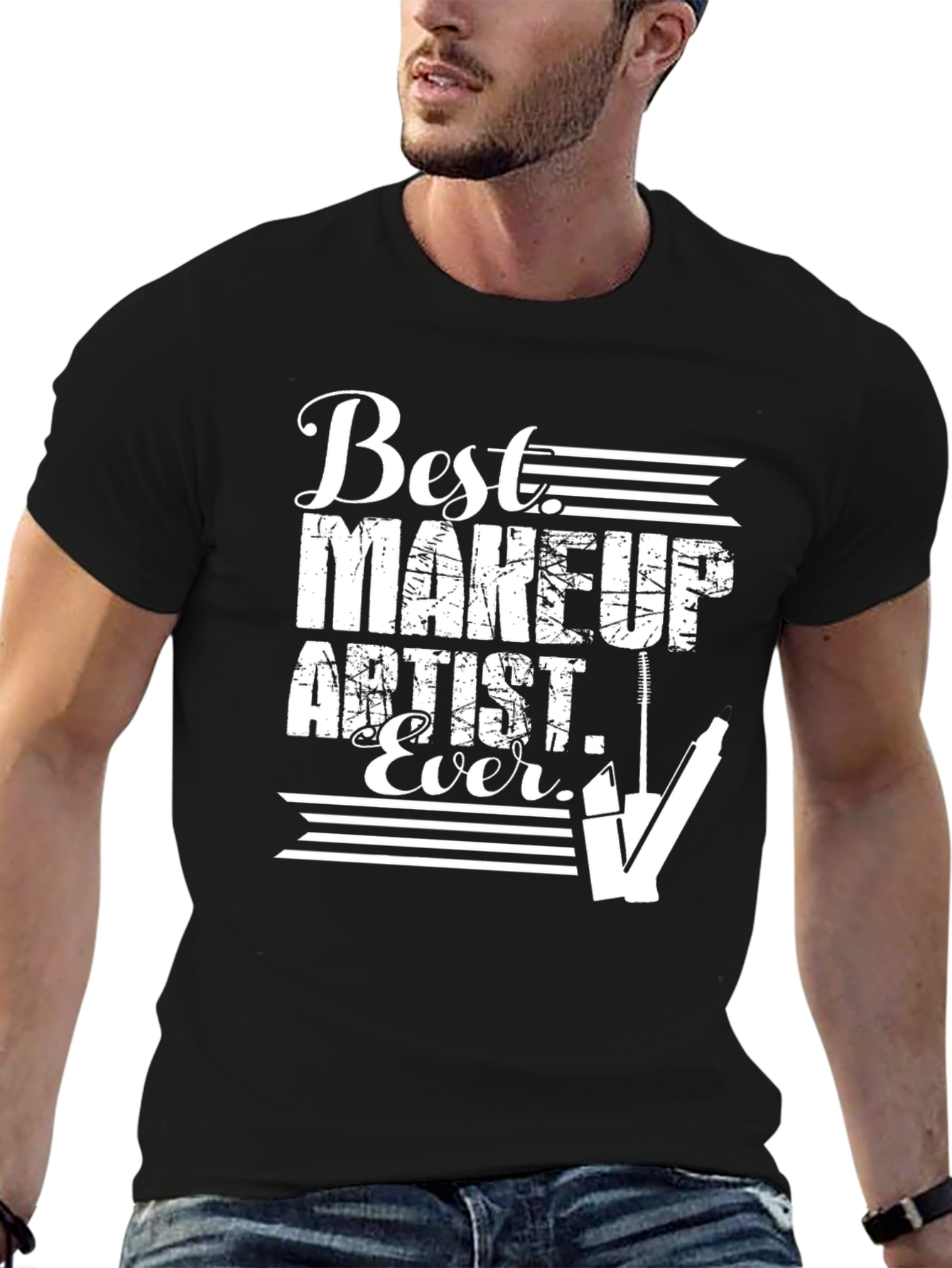 Black Best Makeup Artist Ever T-Shirt, Unisex Tee view 6