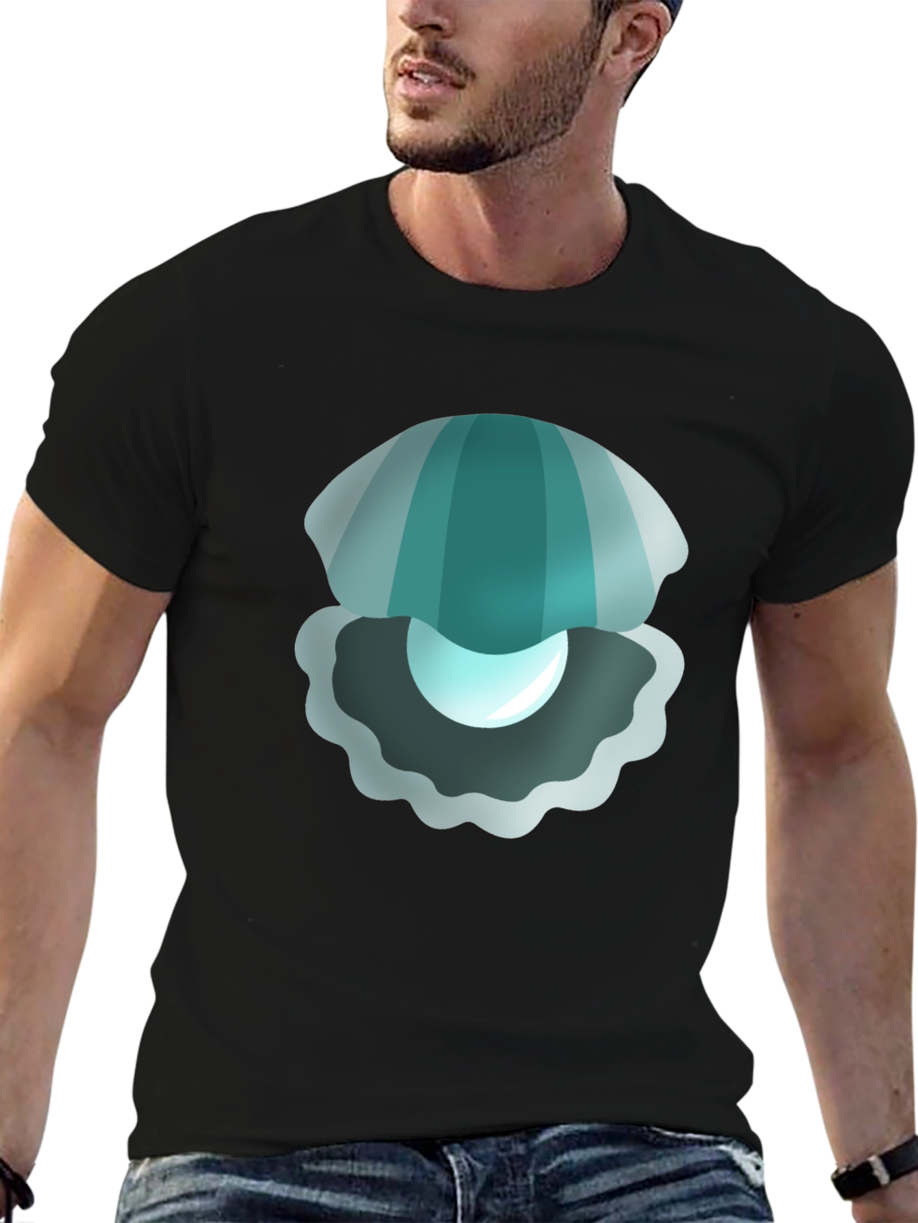 Black Pearl Clam Graphic T-Shirt - Soft & Stylish view 6