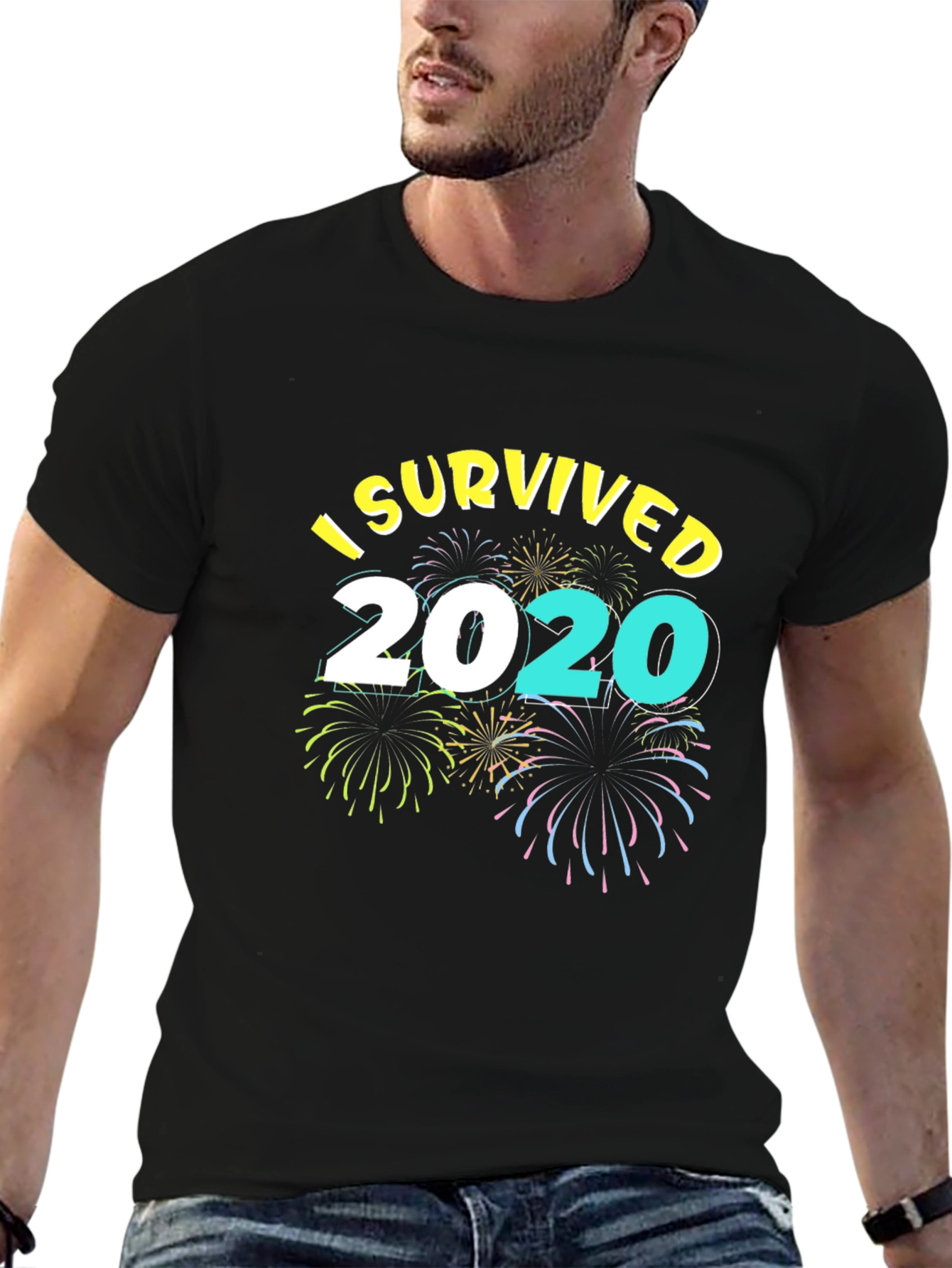 Black I Survived 2020 T-Shirt - Novelty Graphic Tee view 6