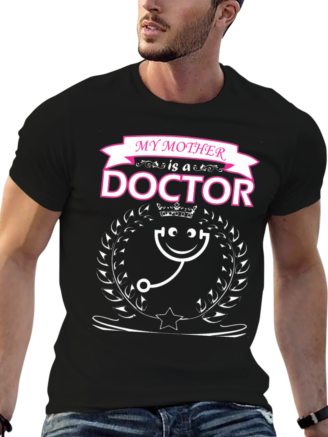 Black My Mother is a Doctor T-Shirt view 6