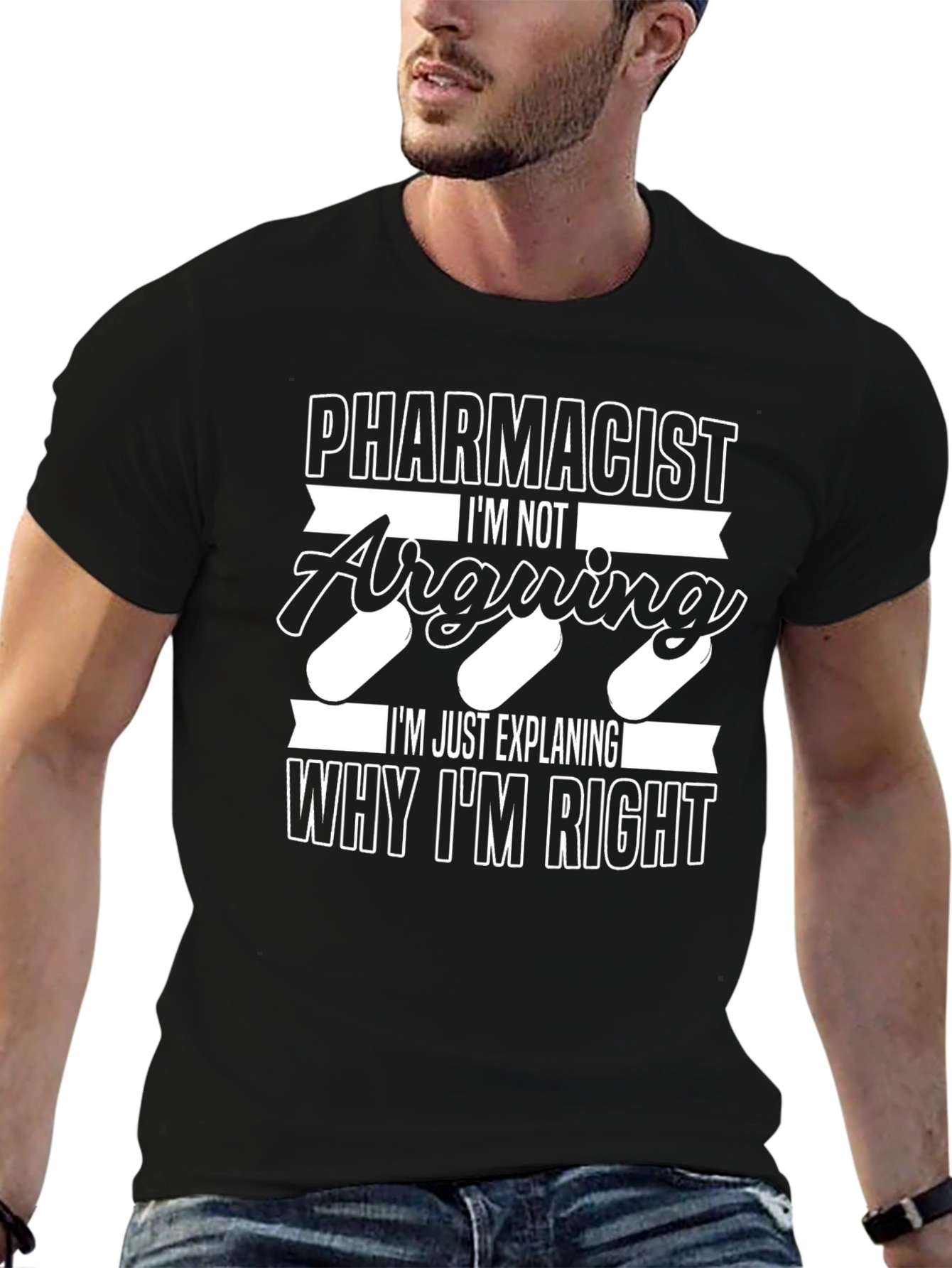 Black Pharmacist Arguing Funny T-Shirt view 6