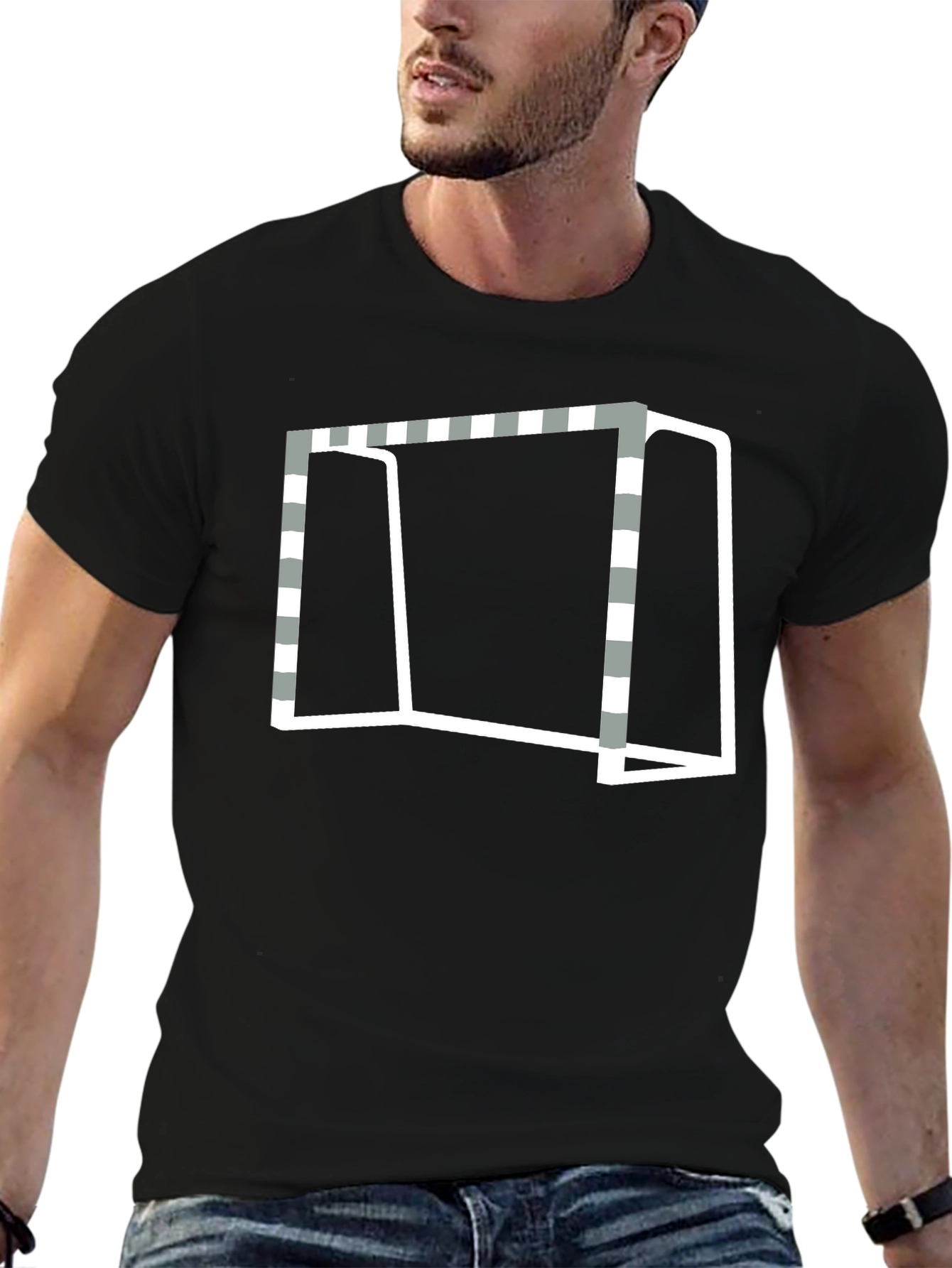 Black Goal Graphic Tee - Black Cotton Blend T-Shirt view 6