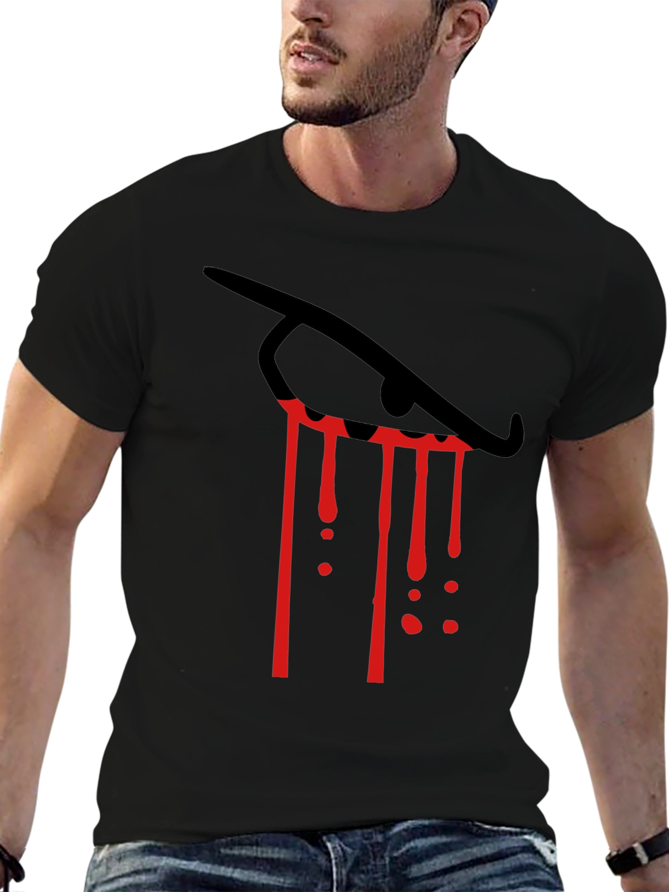 Black Eye Tears Blood Red Graphic Tee view 6