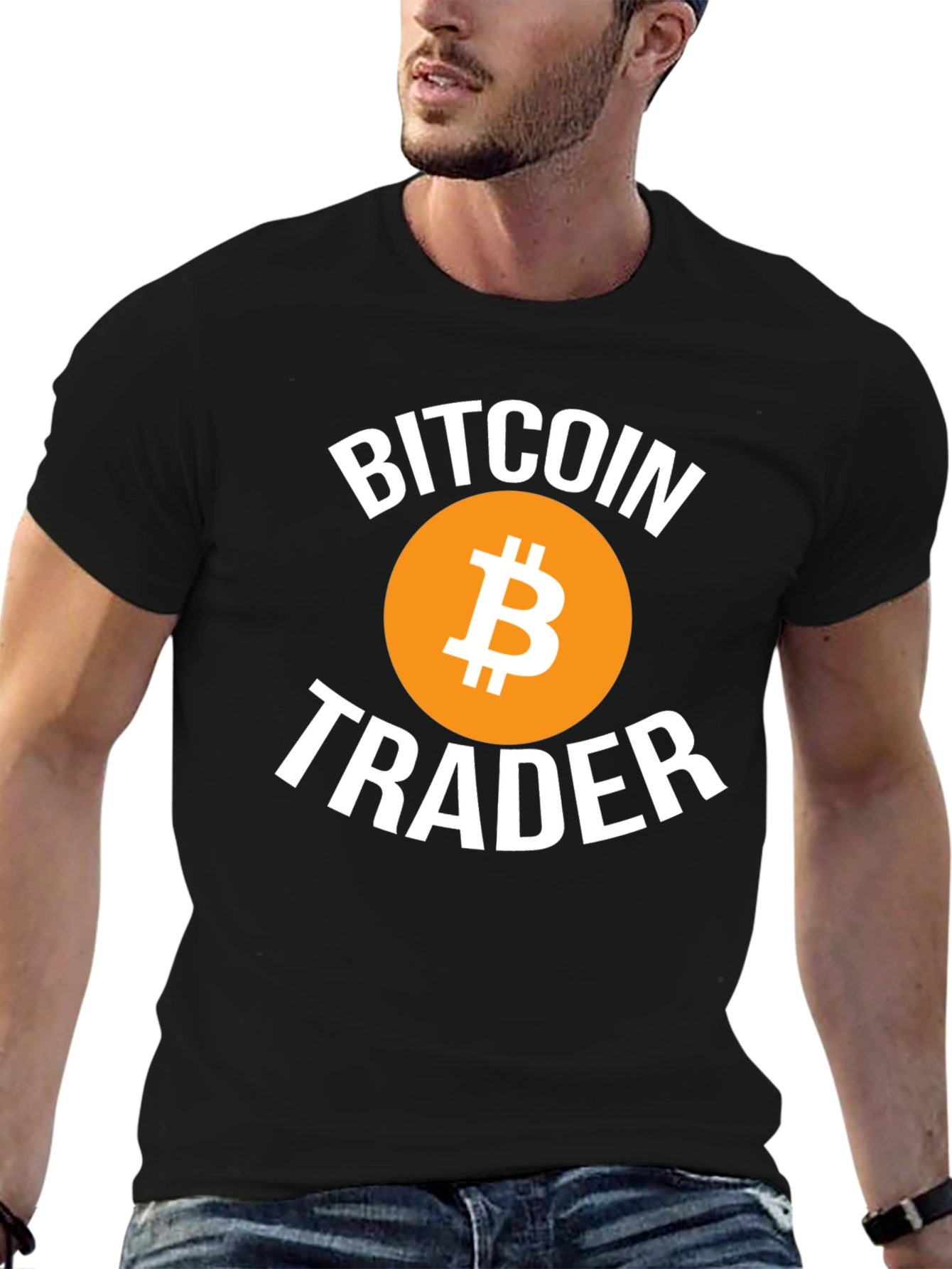 Black Bitcoin Trader Black T-Shirt Crypto Cryptocurrency Tee view 6