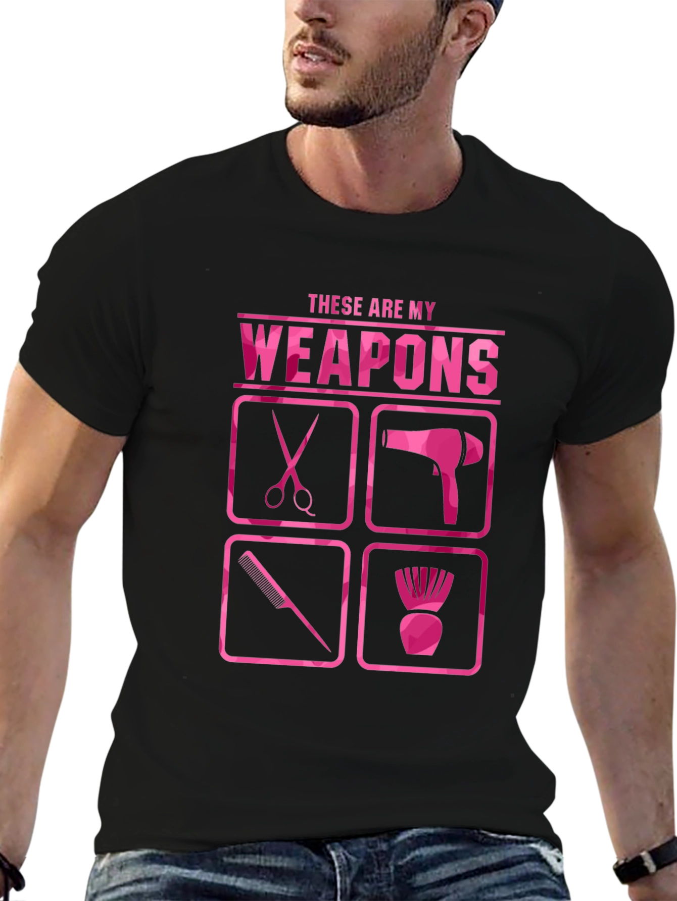 Black Hairstylist Weapons T-Shirt - Salon Life view 6