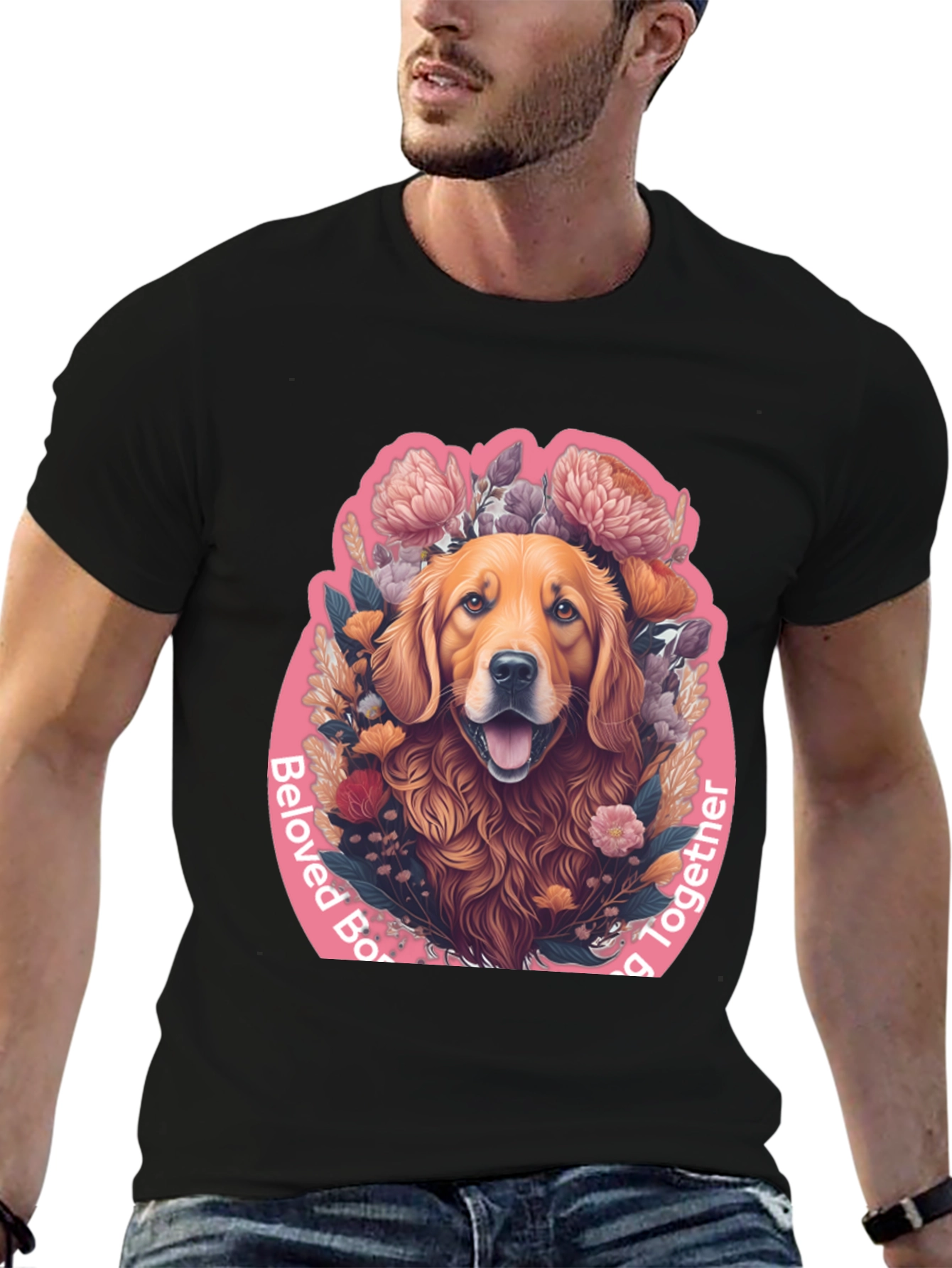 Black Beloved Dog Graphic Tee - Black Cotton Comfort view 6