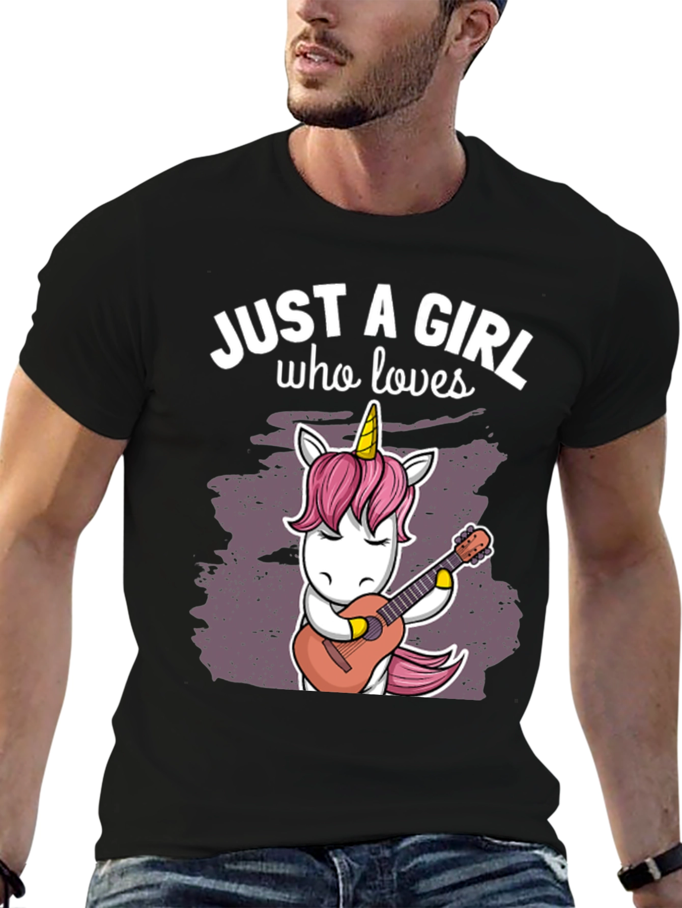 Just a Girl Who Loves Unicorns Guitar T-Shirt - 6