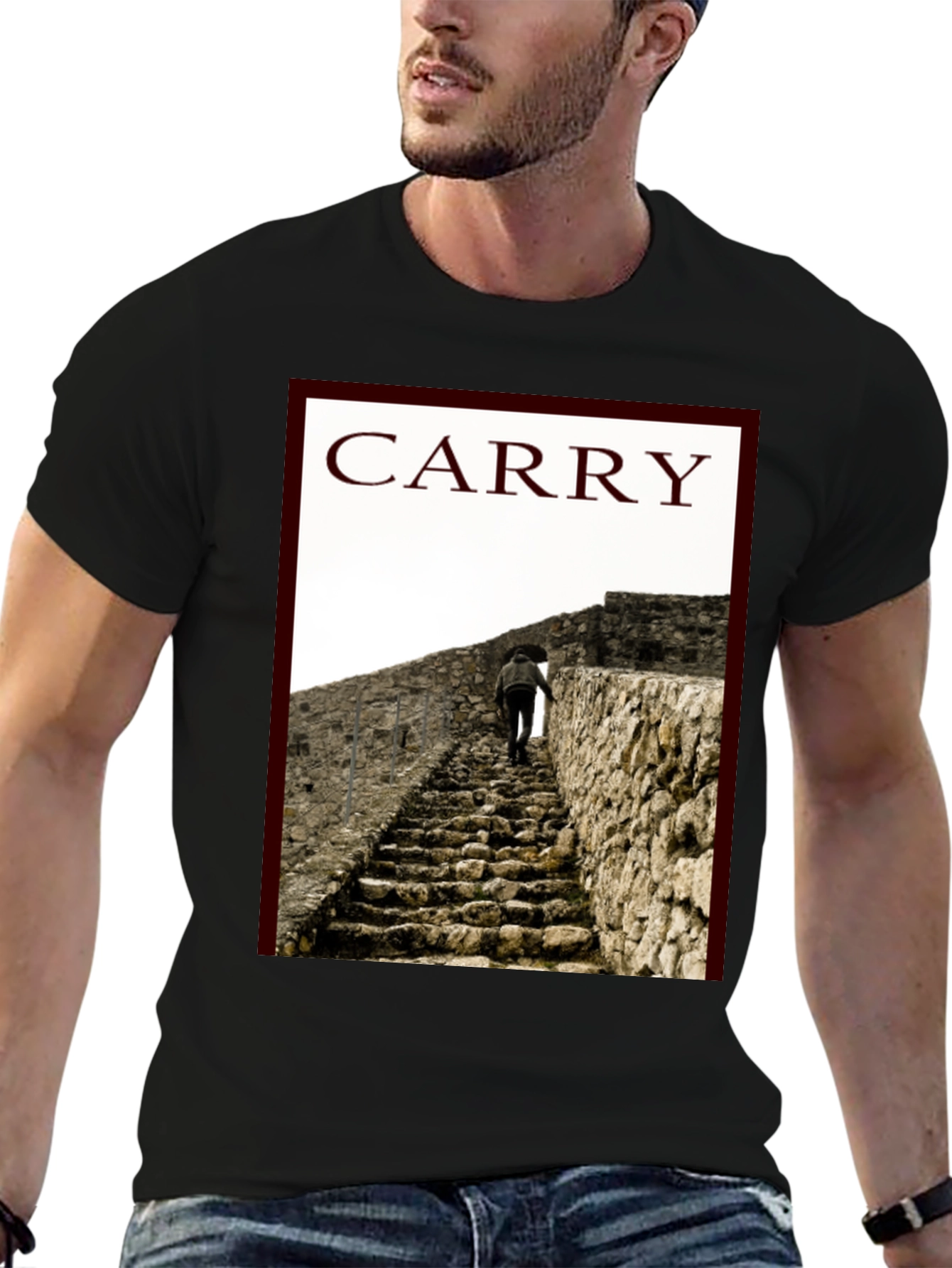 Black Carry Graphic Tee - Climb Your Way Up! view 6