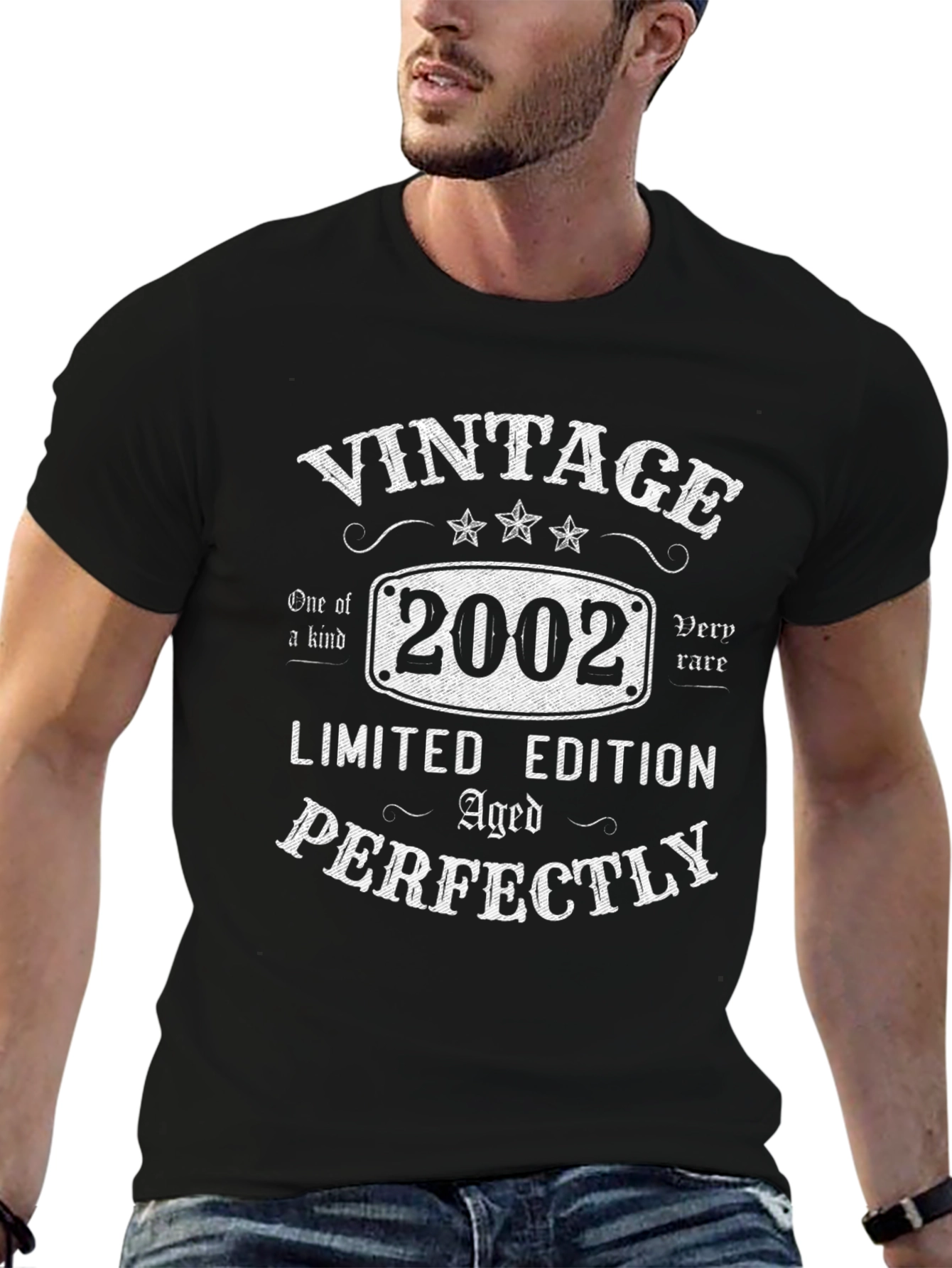 Vintage 2002 Aged Perfectly Black T-Shirt - 6
