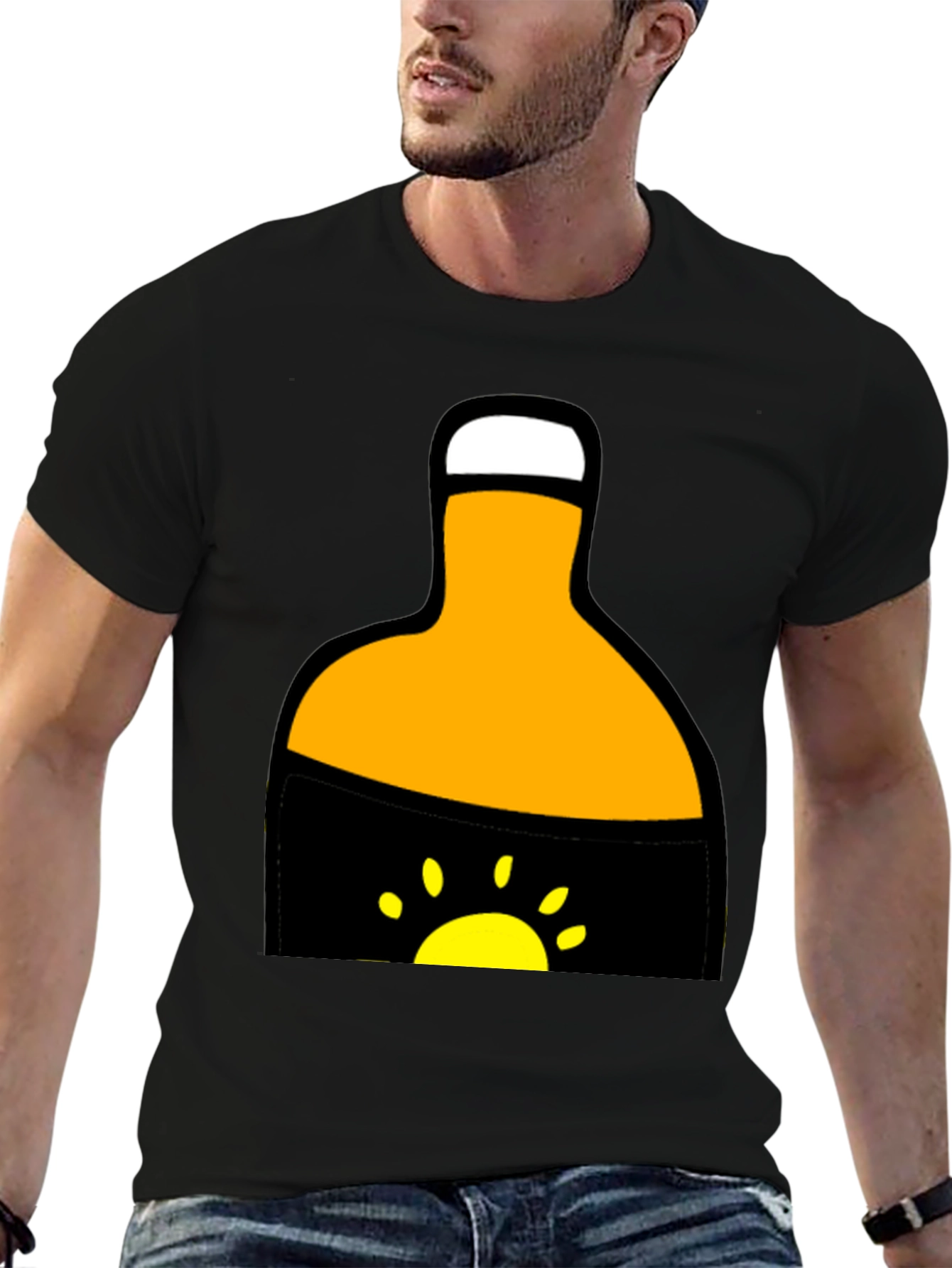 Black Sunrise Pocket Graphic Tee - Unique Design view 6